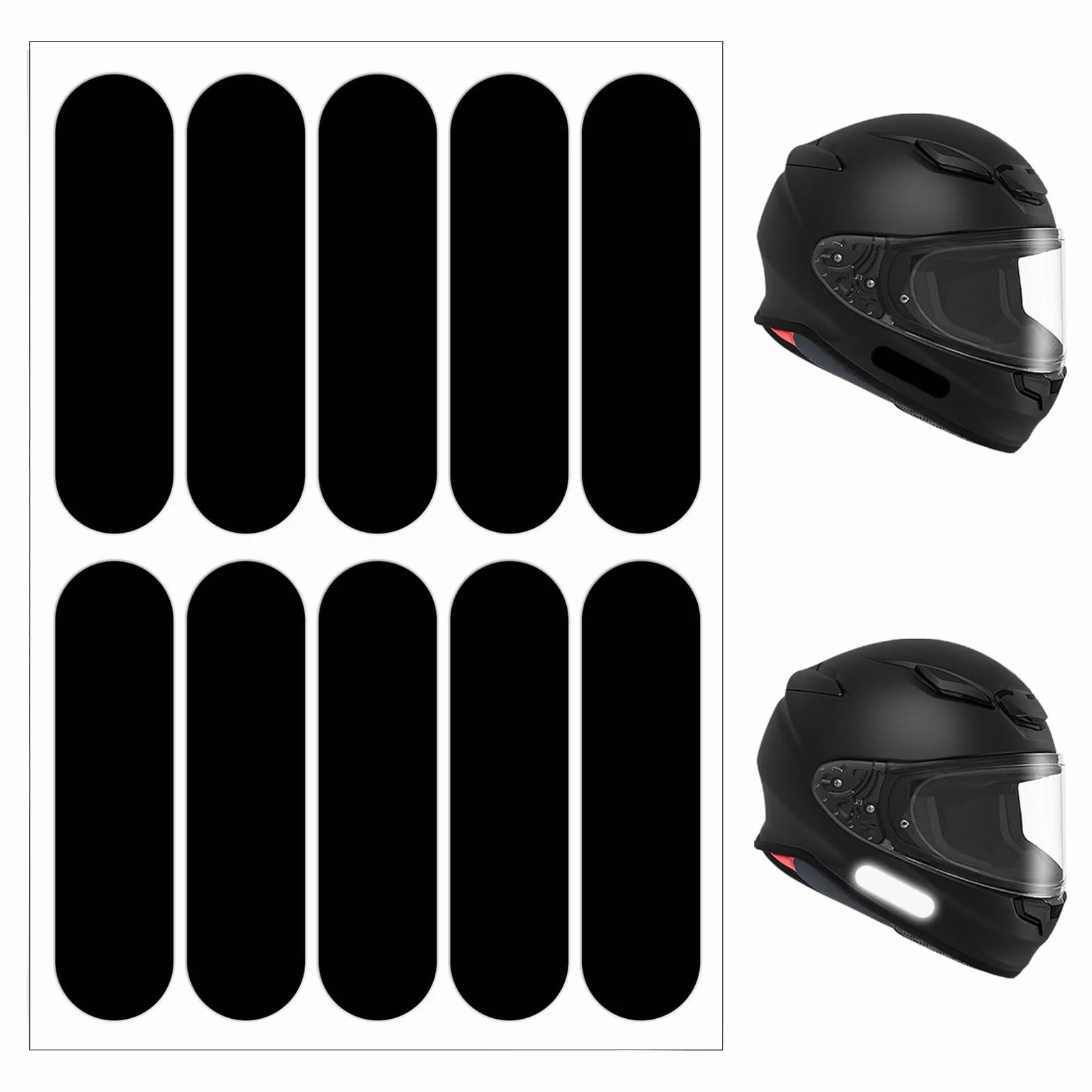 Naklejki odblaskowe na motocykl, czarne, taśma na kask, widoczność w nocy