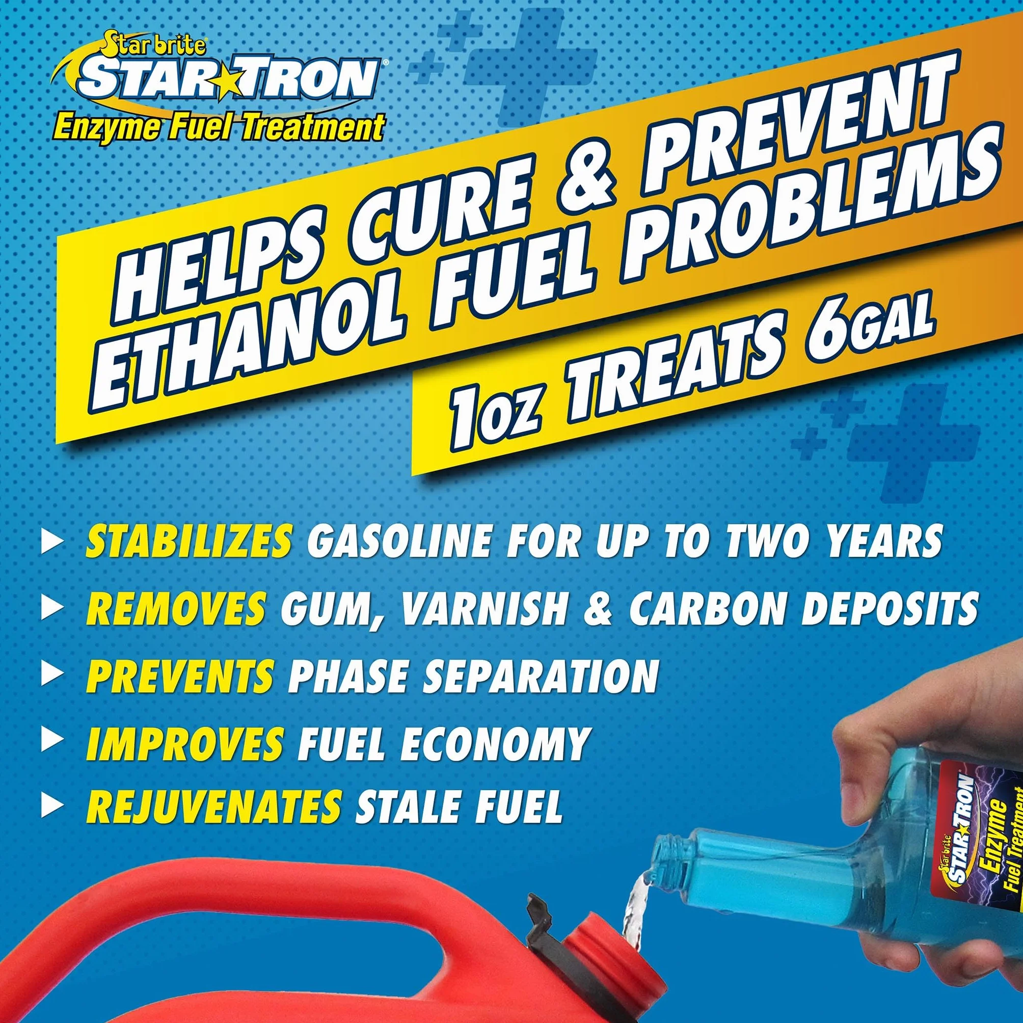 STAR BRITE Star Tron Enzyme Fuel Treatment Small Engine Formula 16 Fl Oz Treats 96 Gals Gas Additive