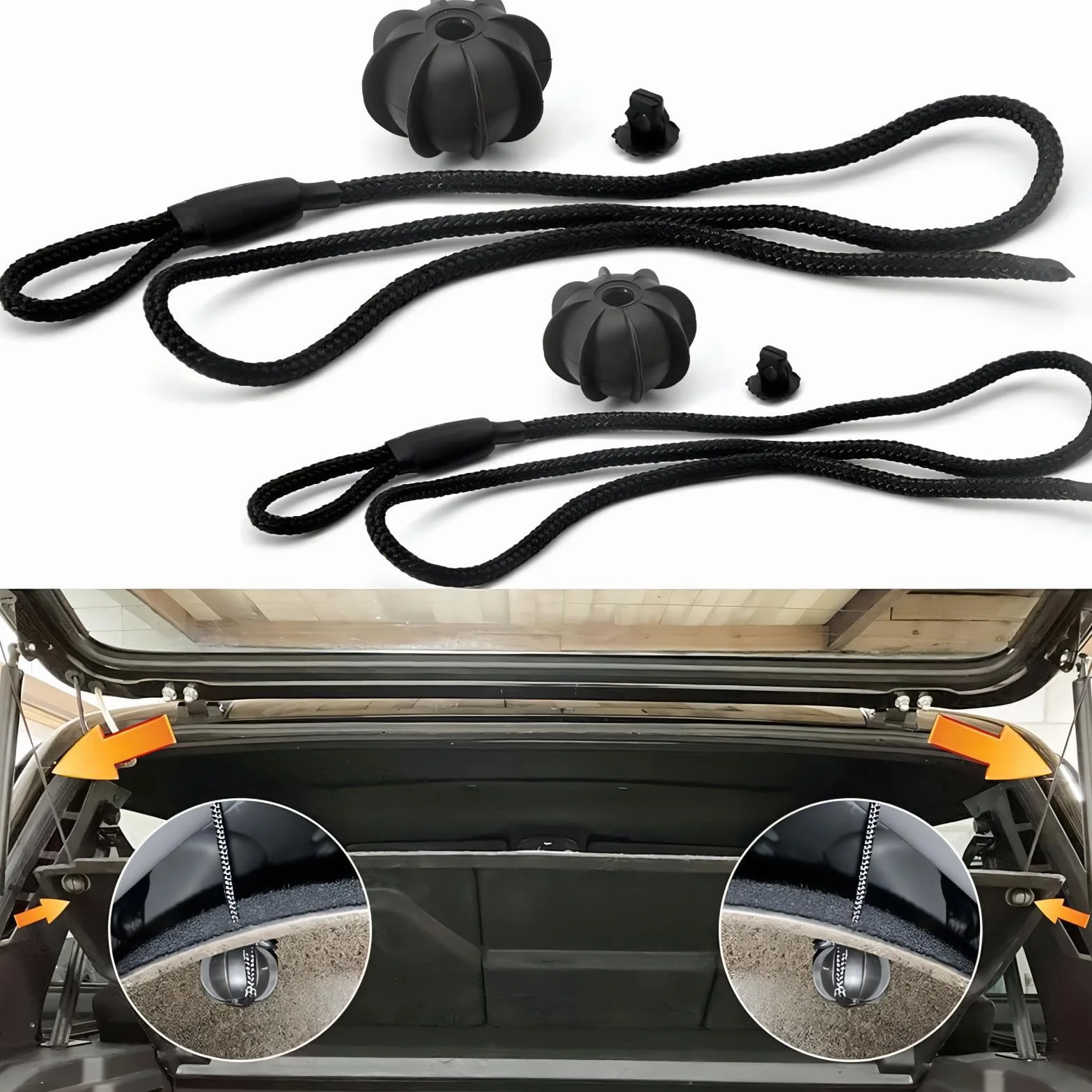 2 sztuki taśm mocujących do bagażnika samochodowego, uniwersalne taśmy mocujące, osłona bagażnika, do VW Golf 6 5 4 MK6 GTI R20, długość kabla 50 cm