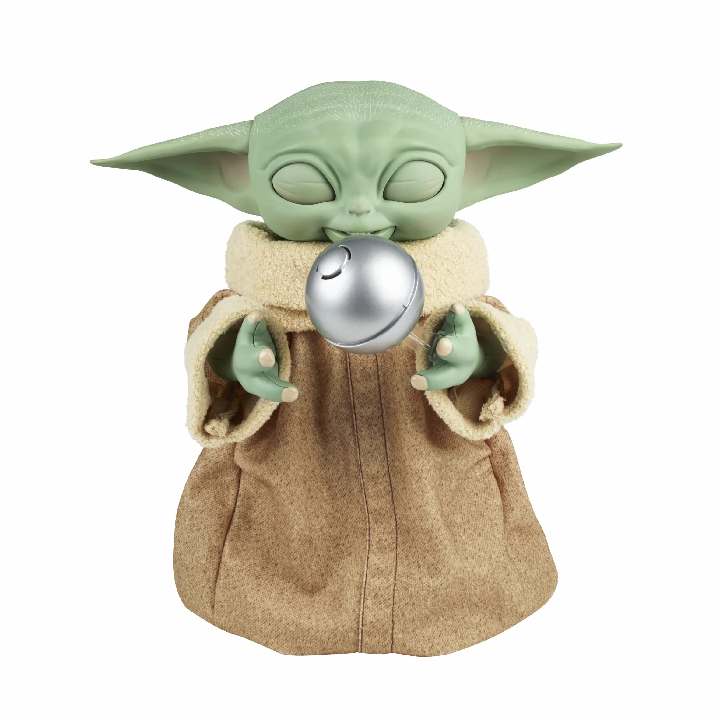 Star Wars Grogu z Gwiezdnych wojen z galaktyczną przekąską, to animatroniczna zabawka o wysokości 23,5 cm. Ten mandalorian to ponad 40 kombinacji dźwięków i ruchów, dla dzieci od 4 lat