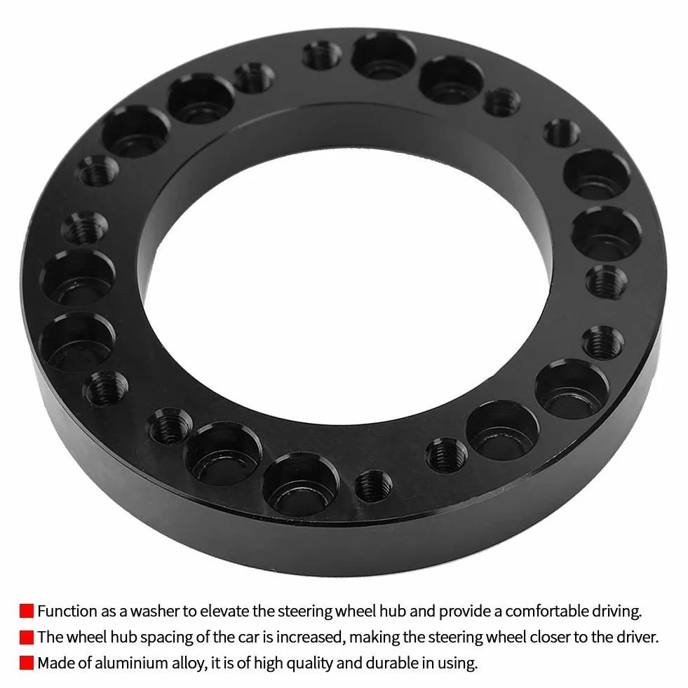 Steering Wheel Spacer, Universal 12.5mm Universal Car Steering Wheel Hub Hub Racing Spacer Pad Adapter Kit