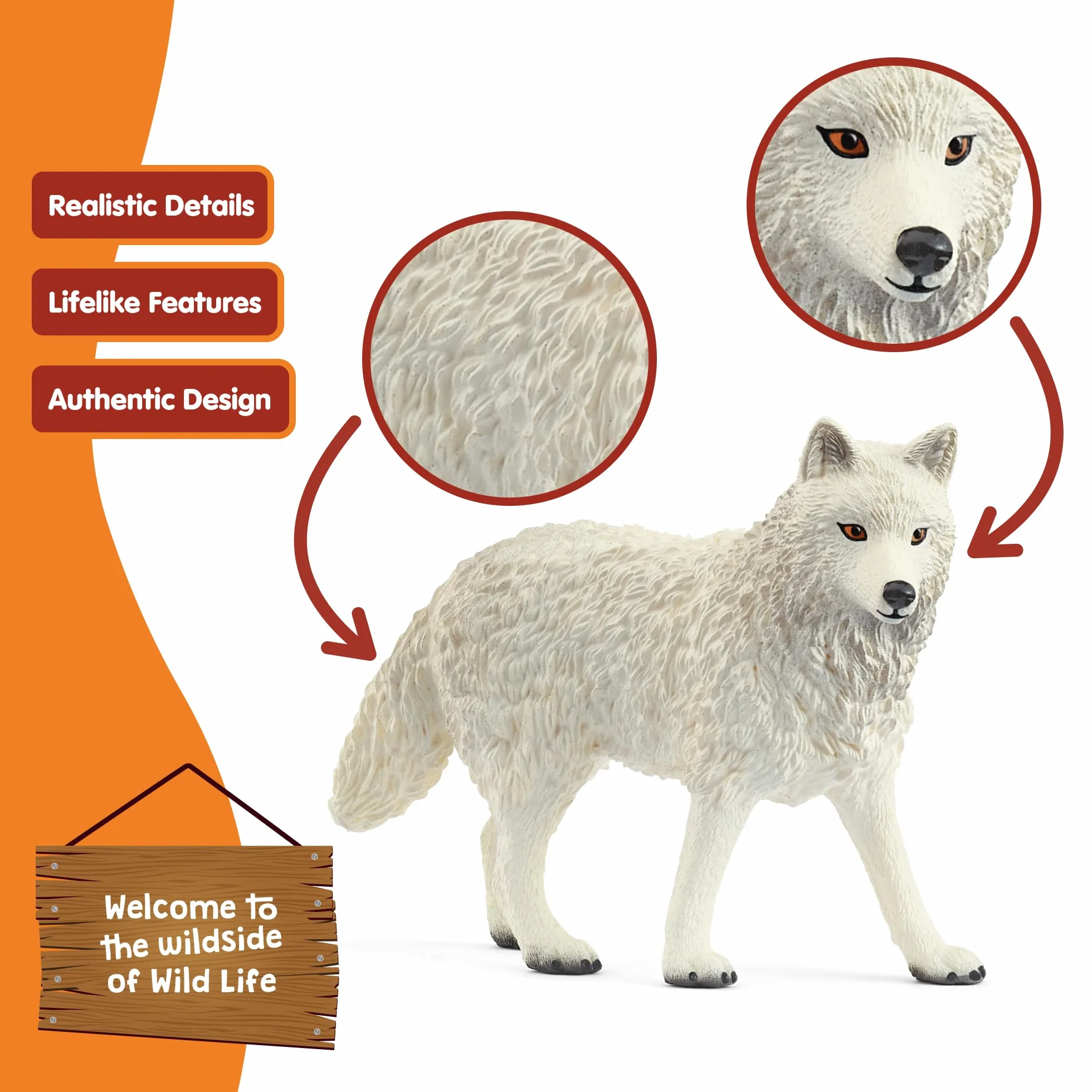 schleich WILD LIFE | Wilk polarny 14880 | realistyczna figurka zwierzęcia | zabawka zoo | idealny prezent dla dzieci | dekoracja na urodziny | figurka od 3 lat | 8 x 3 x 6 cm