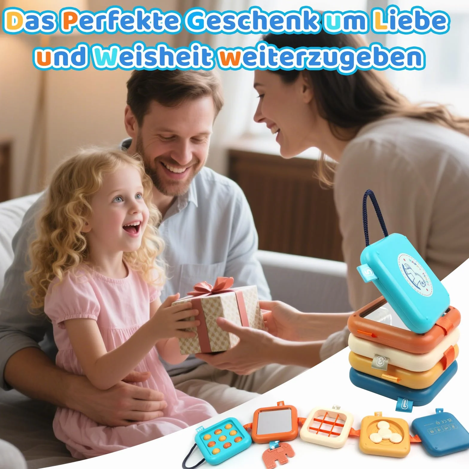 Montessori Zabawka dla Niemowląt, Zabawka od 1 Roku Zycia, Trening Koordynacji Sensorycznej, do Samolotu, Idealne Urodziny, dla Chłopców i Dziewczynek