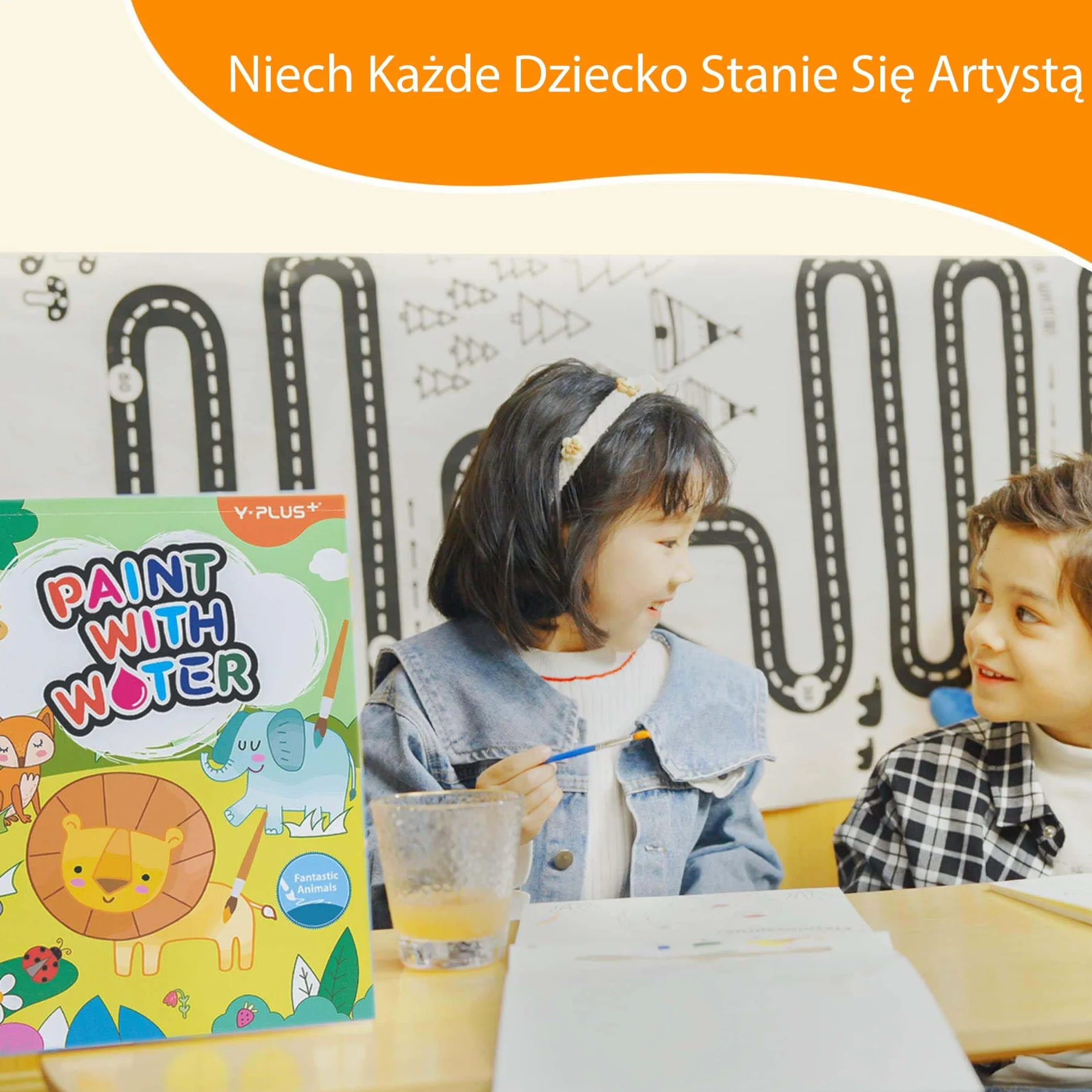 YPLUS Farba z wodą Książki dla małych dzieci, Papier do akwareli dla dzieci w wieku 1-3, 2-4 lat, Prezent do rysowania pędzlem - Ruch drogowy