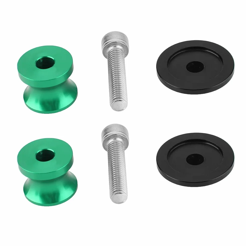 Motocykl CNC Tylny Stojak Wahacz Szpule 8mm 2 szt. Zielony