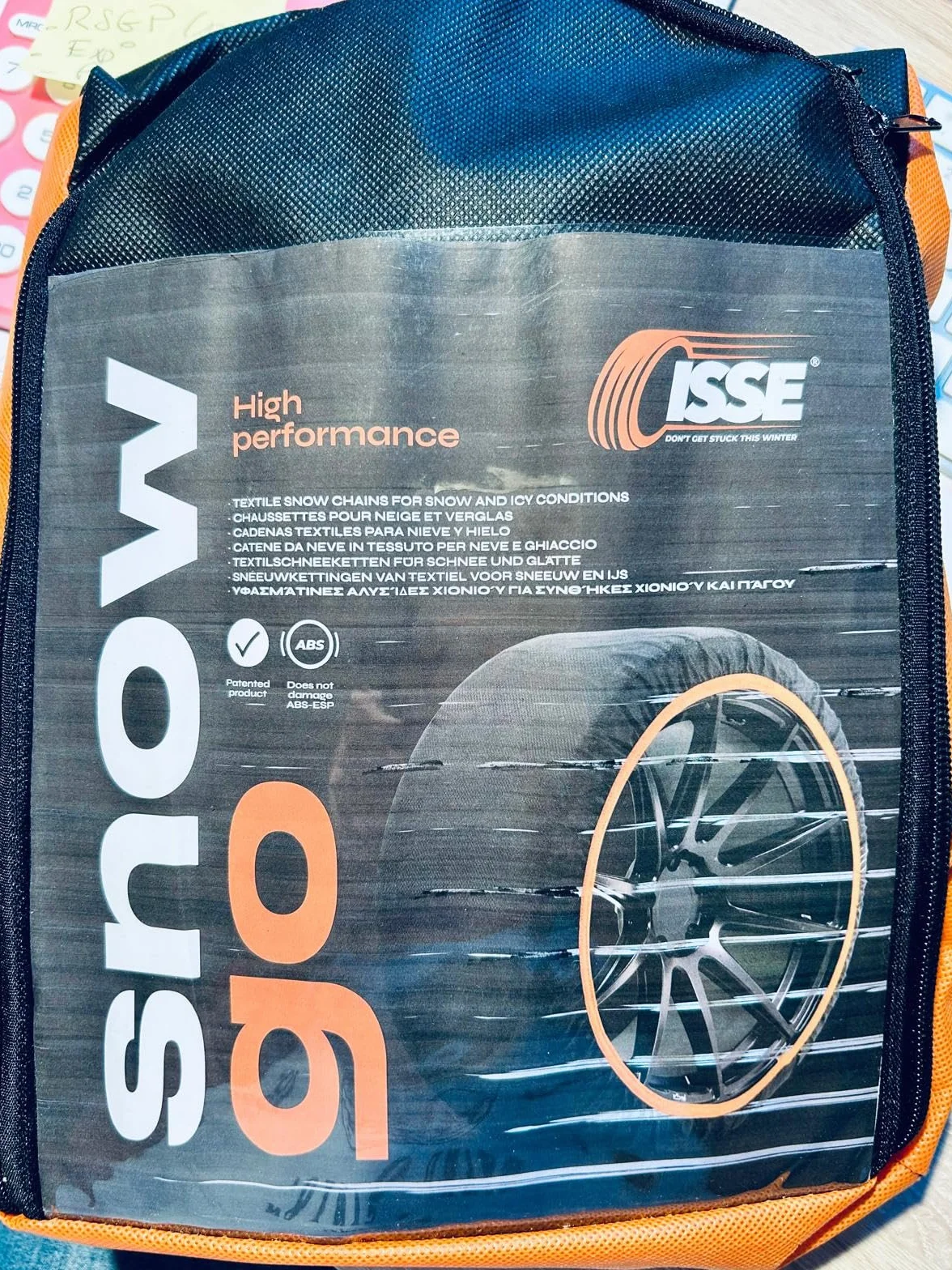SNOWGO - Zestaw 2 Tekstylnych Skarpet Śnieżnych - Rozmiar XS-XXL - Zatwierdzony 16662-1 Europa - Pasuje do pojazdów 4x4, elektrycznych, dostawczych i użytkowych <3,5T. (XL)