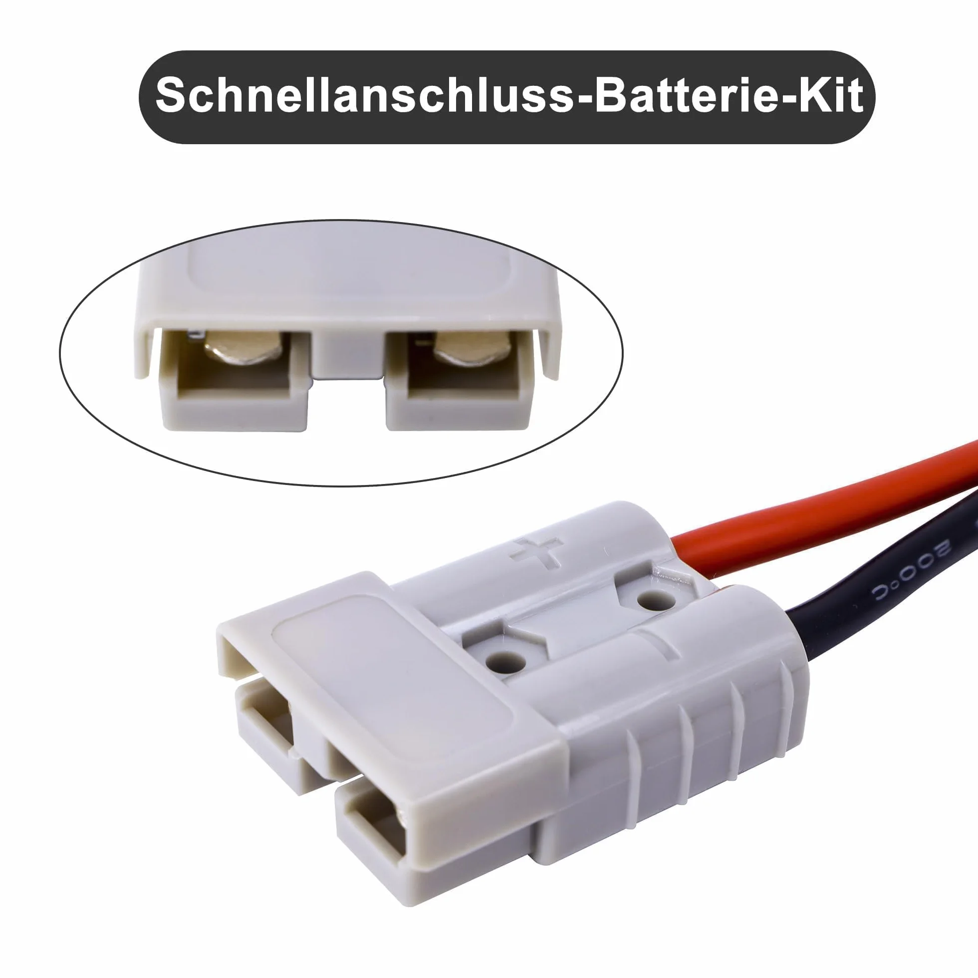 Anderson Złącze akumulatorowe 50 A 600 V O-Ring 10 AWG 50 cm do wózków widłowych