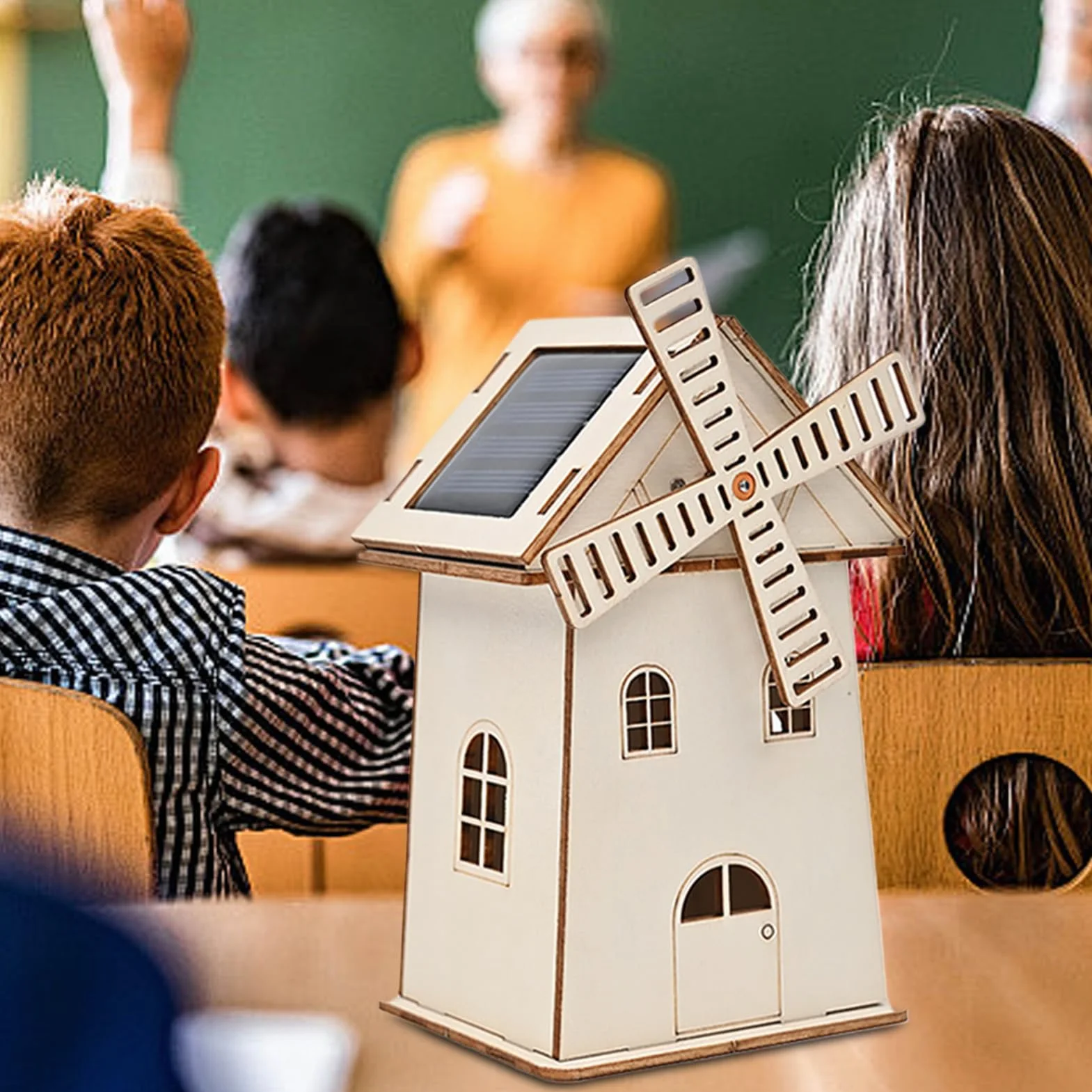 Mini wiatrak zasilany energią słoneczną, przyjazny dla środowiska zestaw modeli solarnych, zabawka edukacyjna, i interaktywne rzemiosło, dla dzieci i dorosłych (8,3 x 7 x 14 cm)