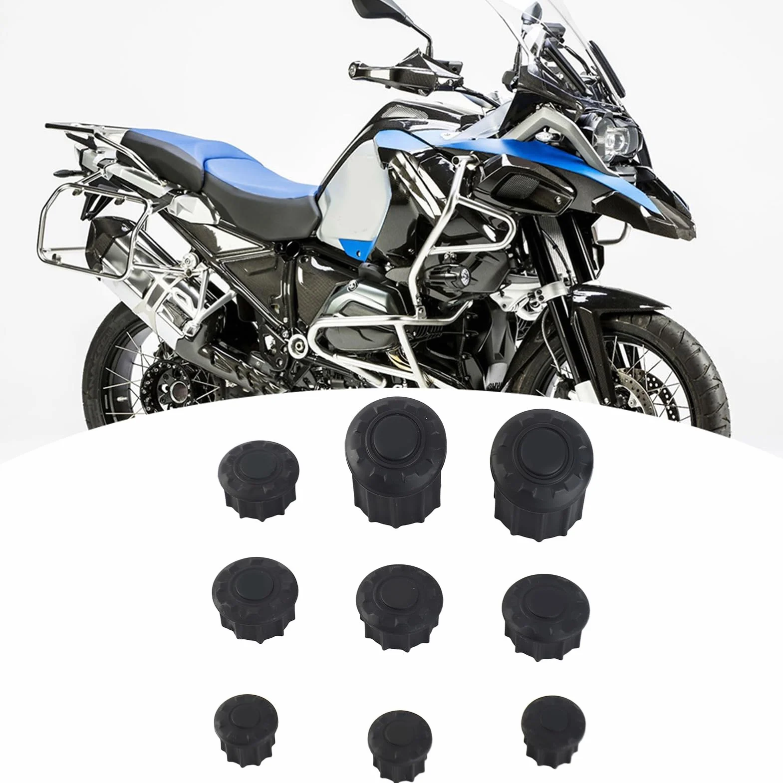Rahmenlochstopfen 9 Stück Motorrad Rahmen Loch Abdeckkappen für R1200GS LC Adventure 14-18 1250 GS Zubehör