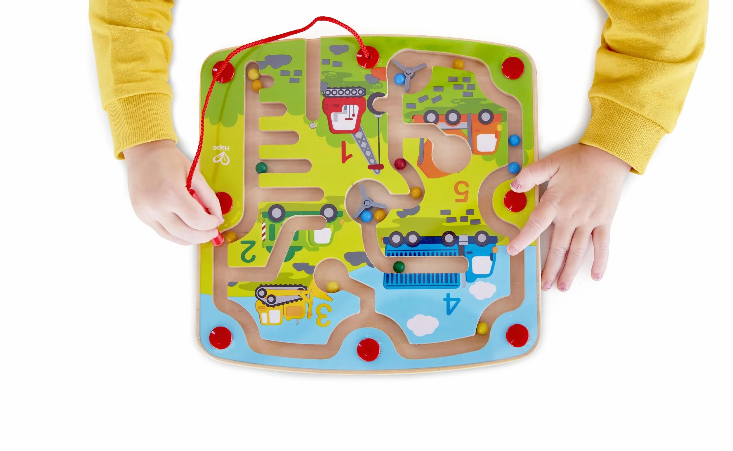 Hape E1713 Wooden Construction & Number Magnetic Maze