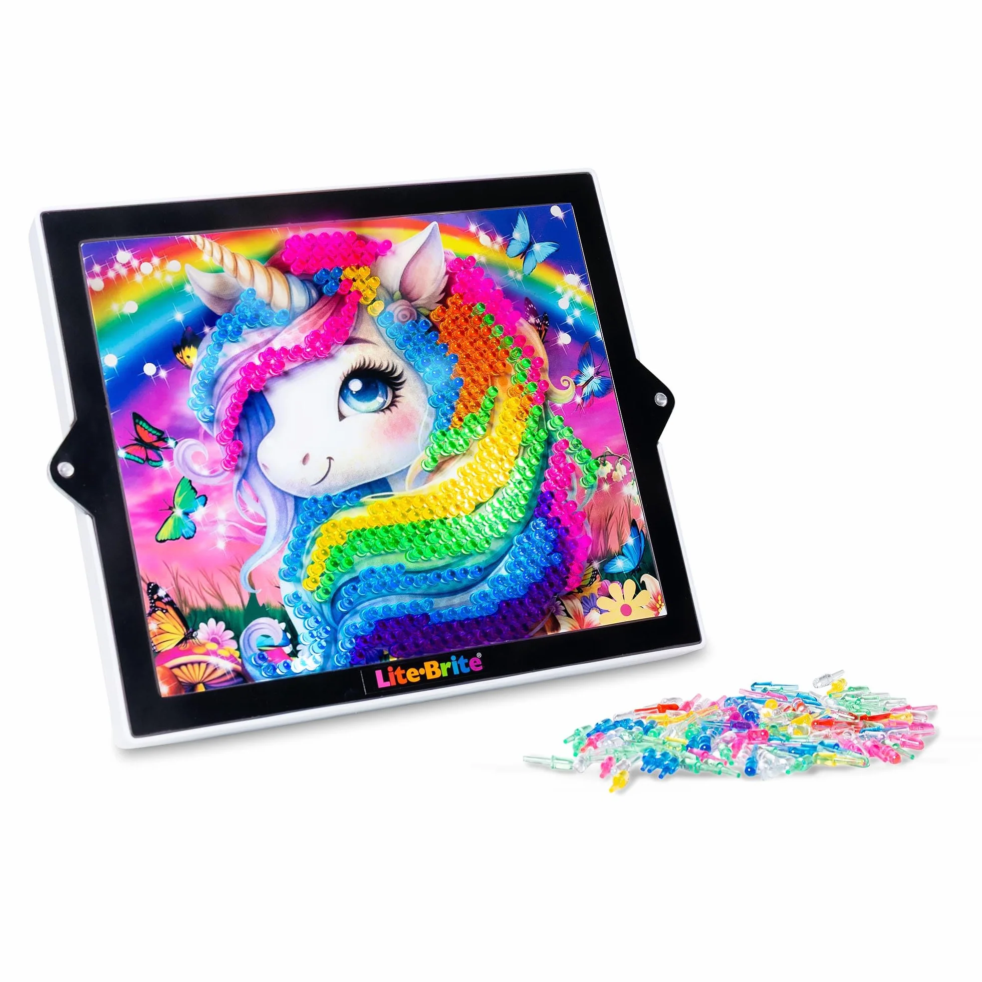 Basic Fun Lite-Brite Colour Pop Rainbow Dreams – Kreatywna gra swietlna teczowa z kolorowymi kolkami