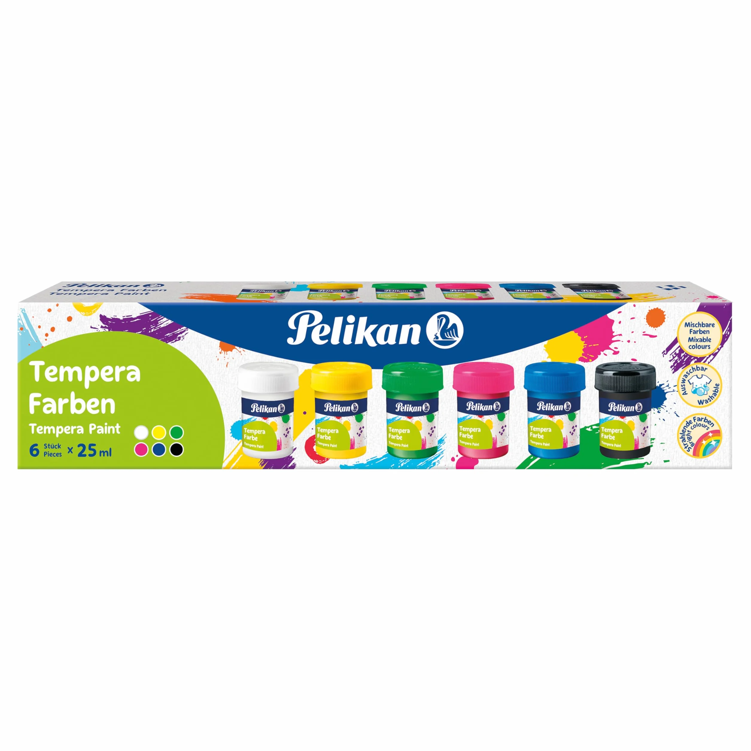 Pelikan Zestaw farb temperowych, 6 podstawowych farb po 25 ml