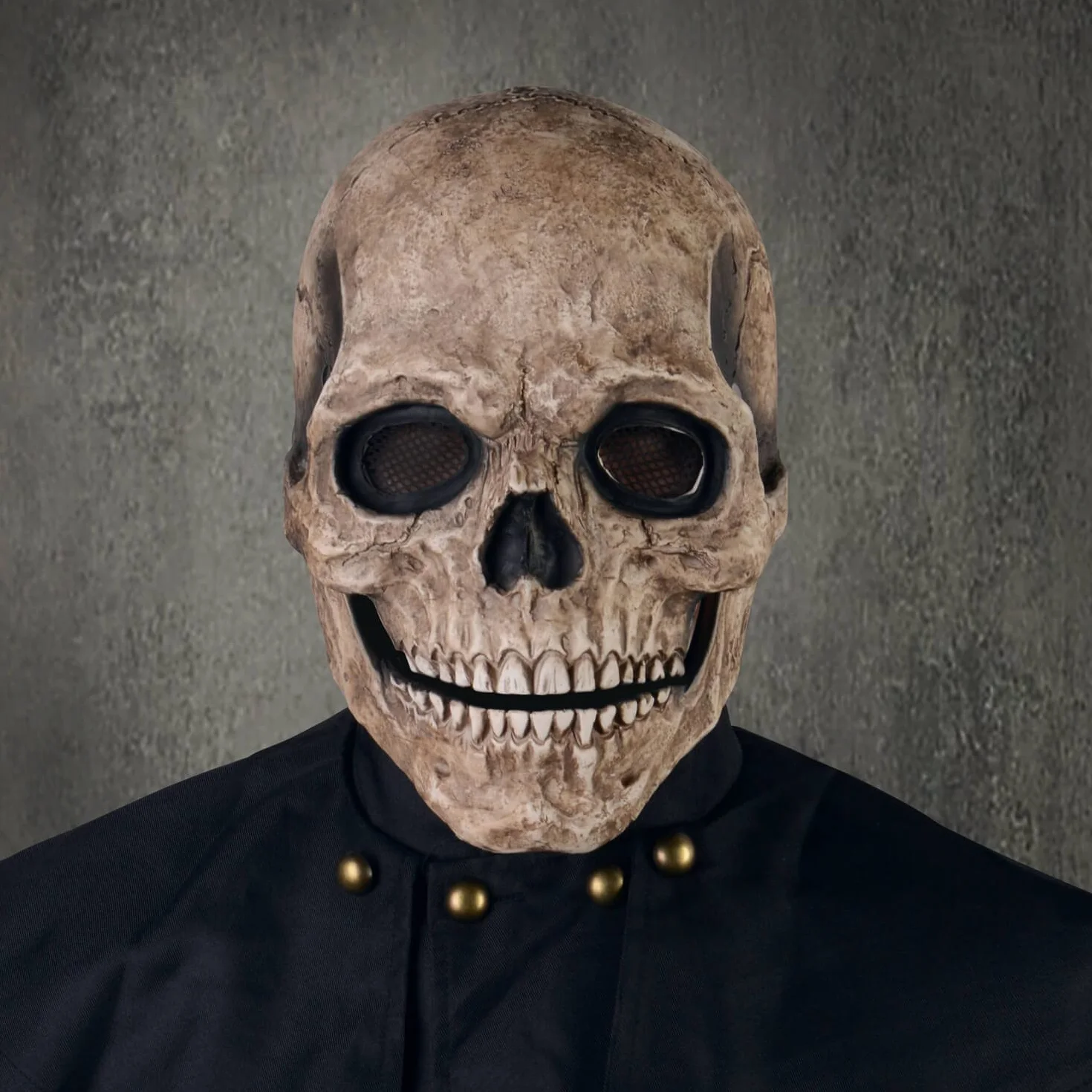 PARTYGEARS Przerażająca maska z czaszką na Halloween na całą głowę straszna realistyczna maska z ruchomą szczęką dla dorosłych dzieci maska na imprezę cosplay