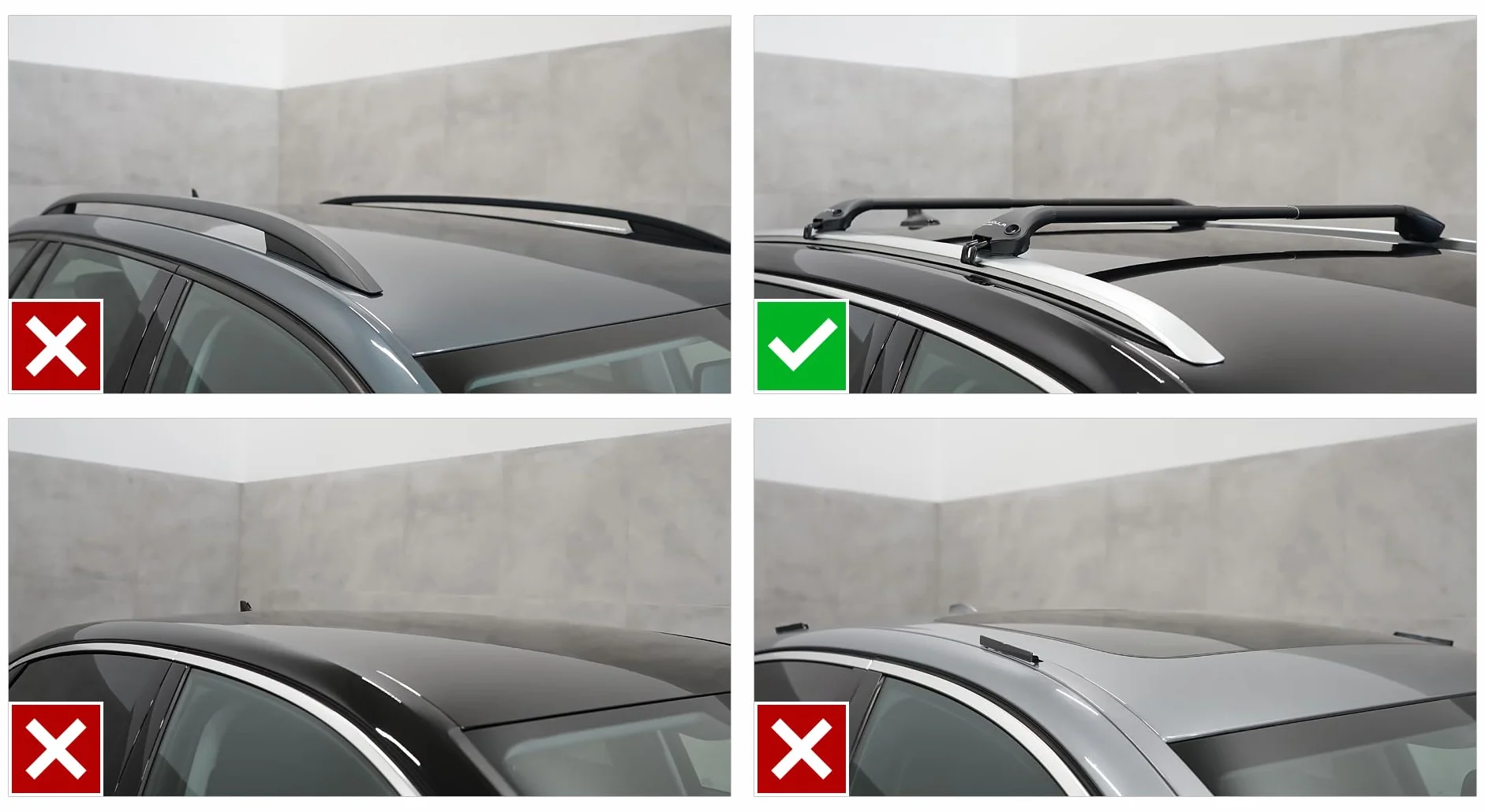Modula Bagażnik bazowy belki dachowe RELINGI kompatybilne z Audi A6 C7 AVANT KOMBI 2011-2018 max 75 kg 78-119 cm Aluminium