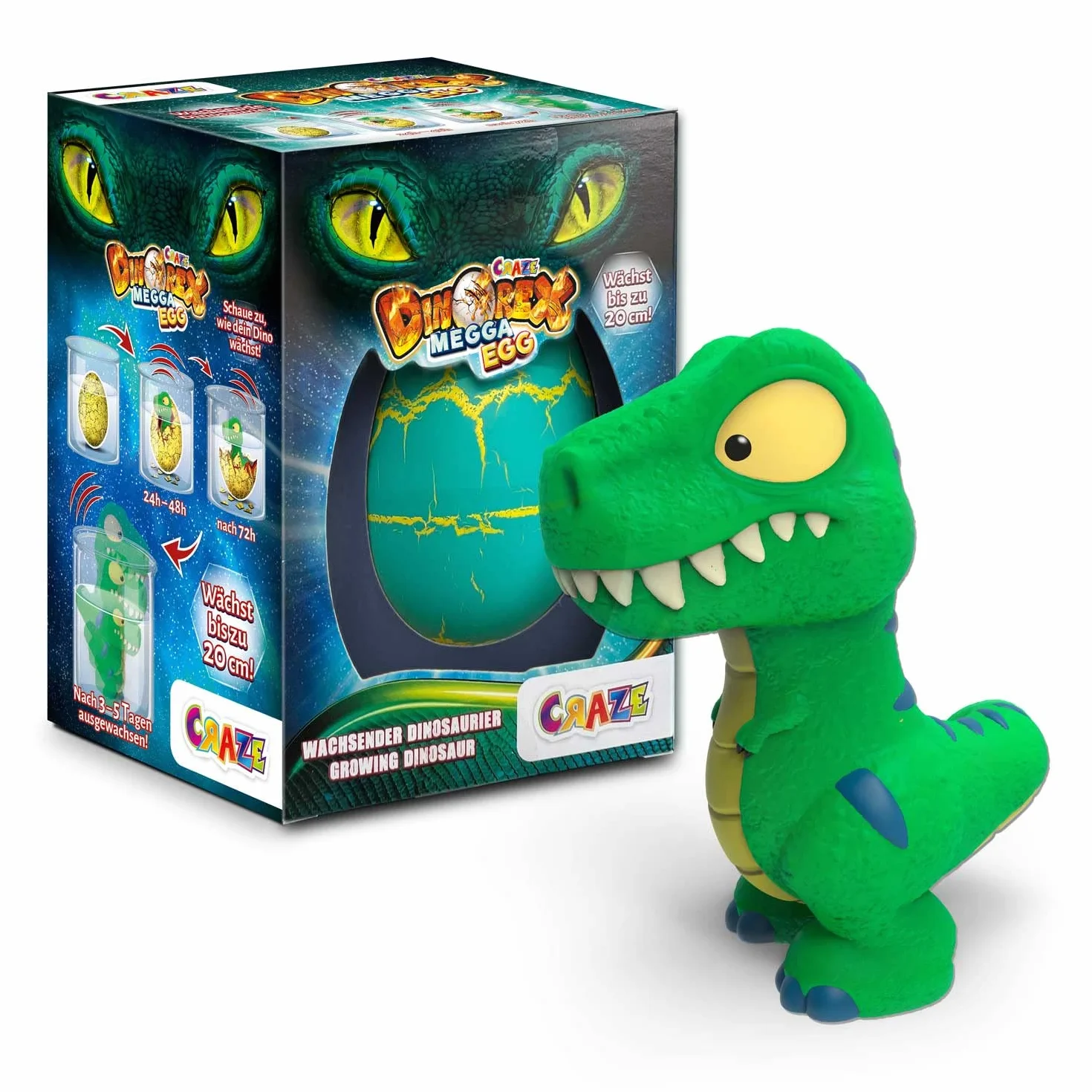 Craze Magic Growing Egg Dinoei Dino jaja wylęgające się w wodzie - jajko z dinozaurami do wkładania do wody, XXL, 41895