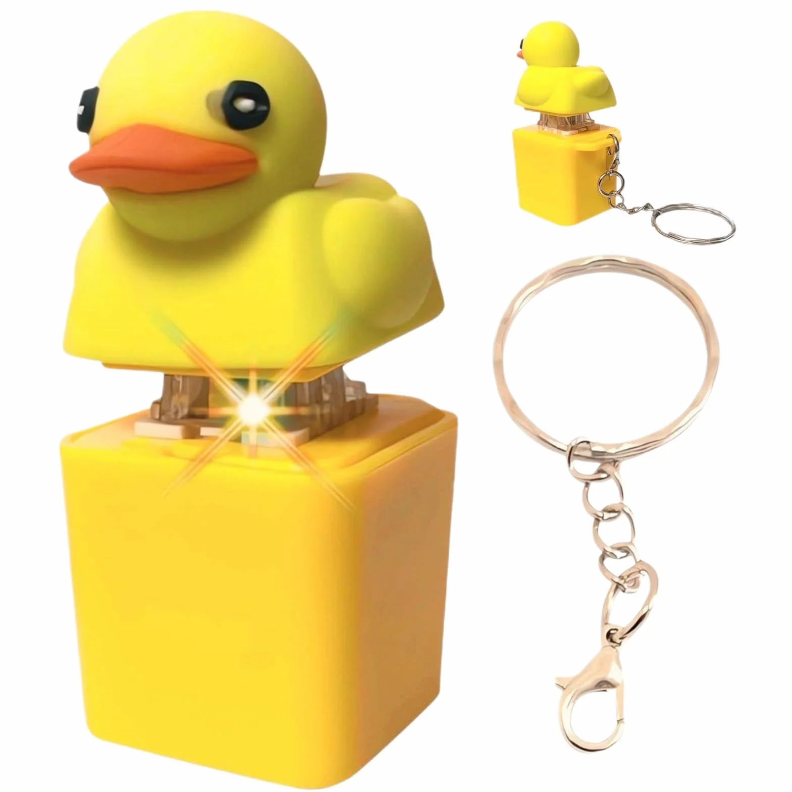 Quacking Fidget Toy - nowość Duck Quacky Keyboard, Quacking Duck Keychain, zabawka antystresowa, przycisk do redukcji stresu, przycisk do redukcji stresu, dla kobiet i mężczyzn