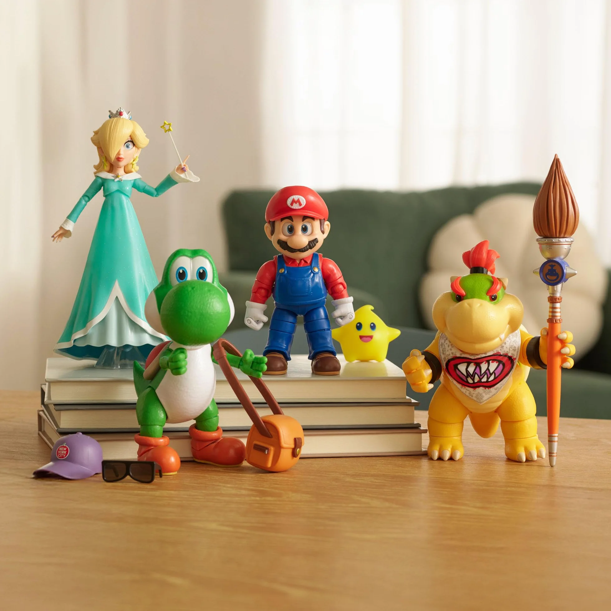 Figurka Bowser Jr. z filmu Super Mario Galaxy Movie, 5" / 12,7 cm, z akcesoriami, oficjalna licencja Jakks Pacific, 17 punktów artykulacji, w zestawie pędzel, dla dzieci w wieku 3+