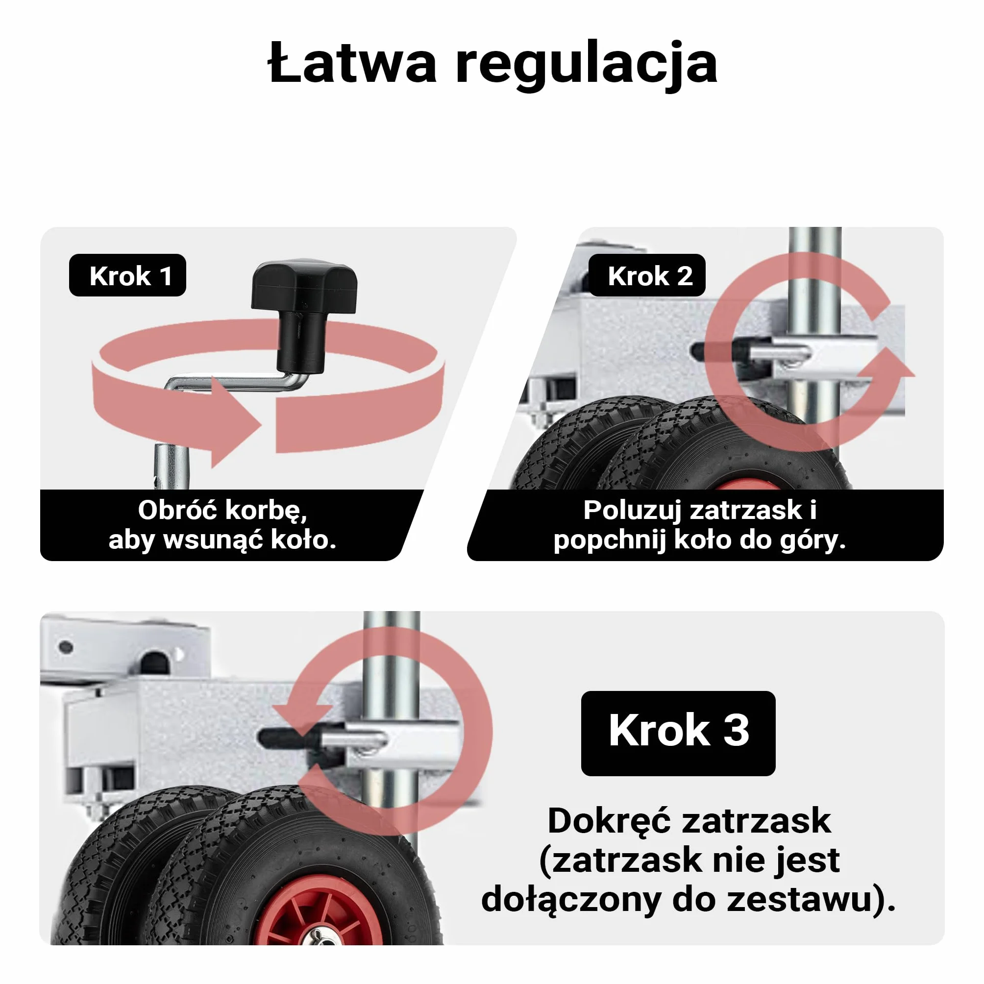 Wiltec Podwójne koło podporowe 260x85 mm 200 kg do przyczep