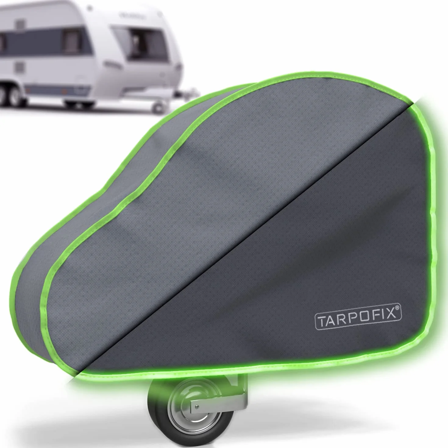 Tarpofix® Osłona dyszla przyczepy kempingowej, osłona haka holowniczego z podwójnym zamknięciem na zatrzask, wodoszczelna, uniwersalna osłona dyszla, do samochodów osobowych