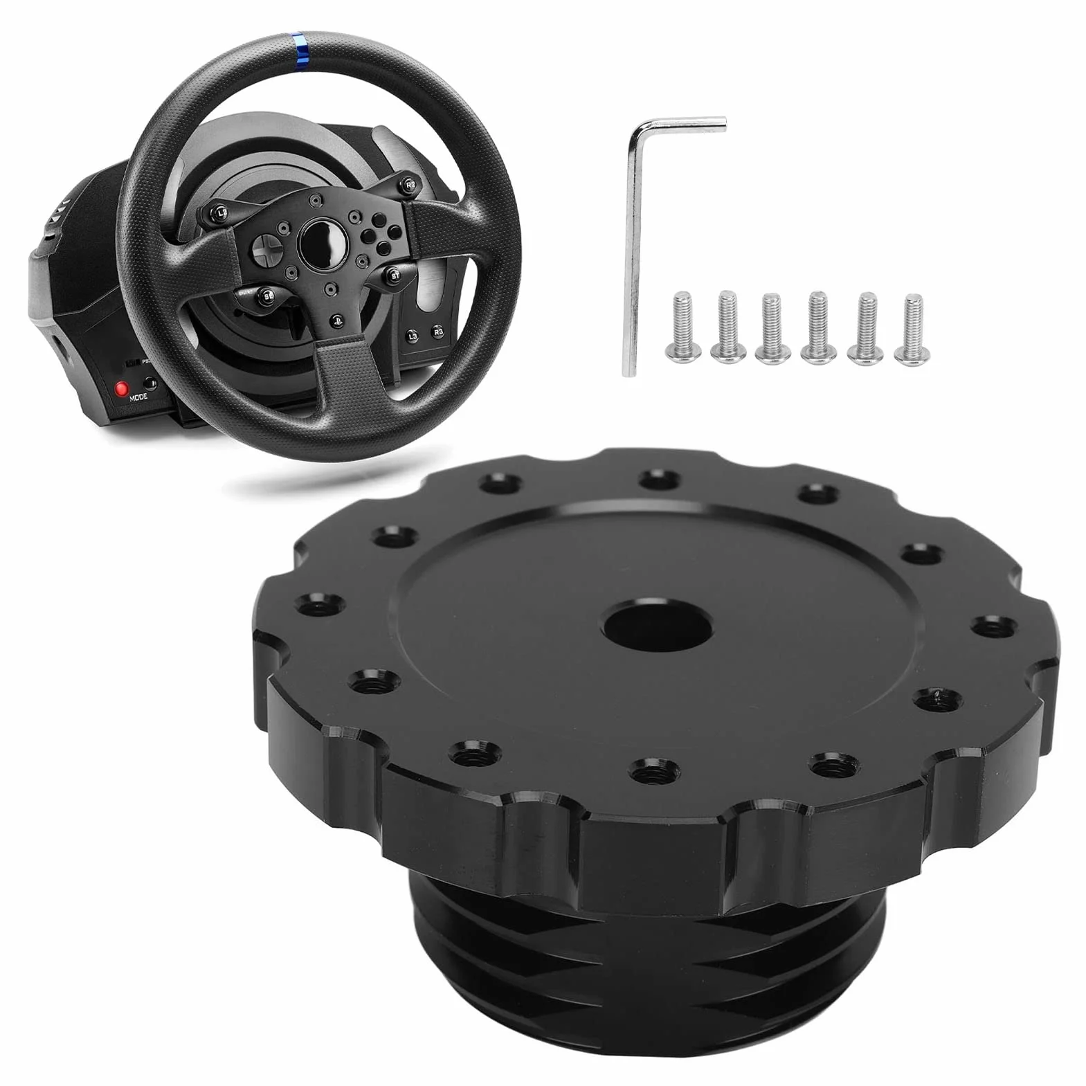 Piasta Kierownicy Samochodu, Adapter Kierownicy Precyzyjna Wymiana dla T300 T500 PCD 73mm (czarny)
