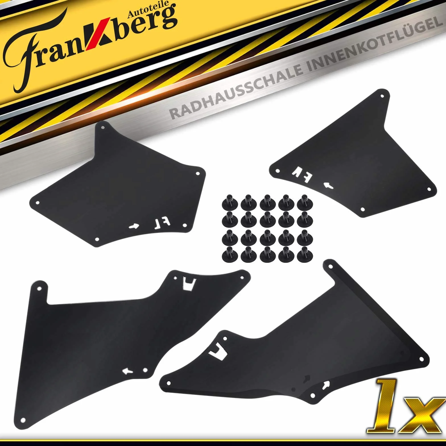 Frankberg 4 x osłona nadkola, wewnętrzny błotnik przedni i tylny do 4 Runner N21 FJ Cruiser GSJ1 Land Cruiser Prado J12 2001-2021, kolor czarny, tworzywo sztuczne, off-road, samochód