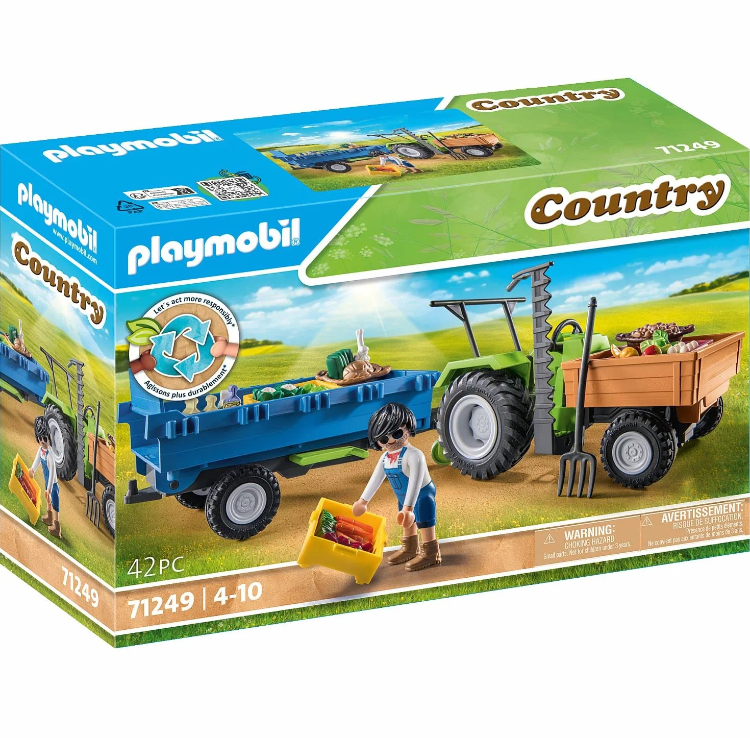 PLAYMOBIL Country 71249 Traktor z przyczepą, od 4 lat