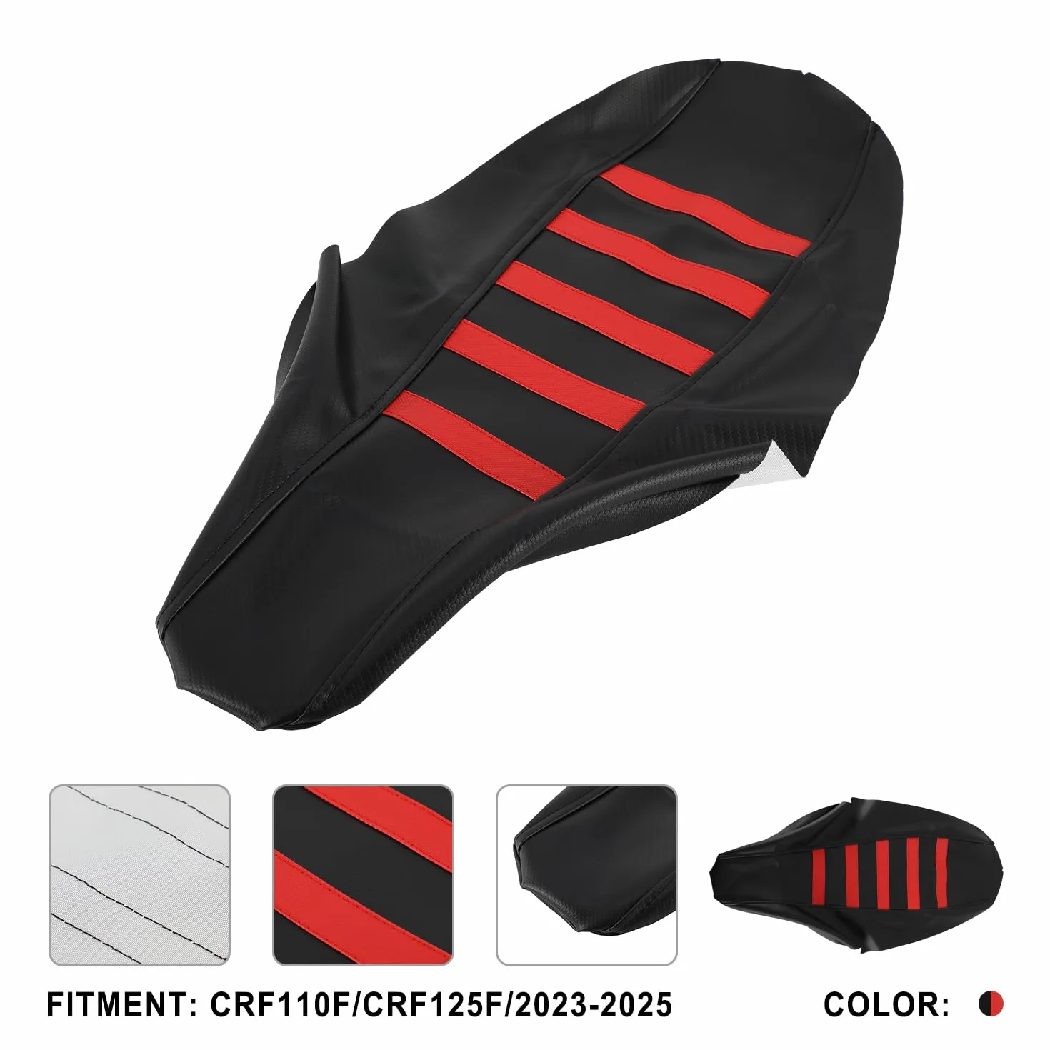 Pokrowiec na siedzenie motocyklowe, antypoślizgowa poszewka na poduszkę do CRF110F/CRF125F 2023-2025 - czerwony
