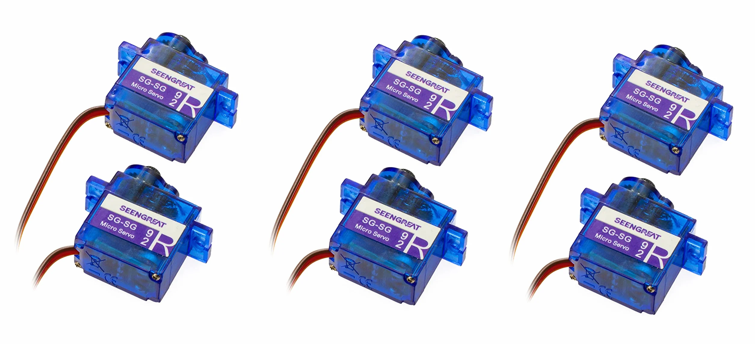 SG-SG-92-R Servo SG-SG 92-R Micro Digital Servo 9 g with Nylon Carbon Fiber Gears High Precision Gear High Torque Servo for RC Aeroplane Helicopter Control Car Boat 6 Pieces Serwo
