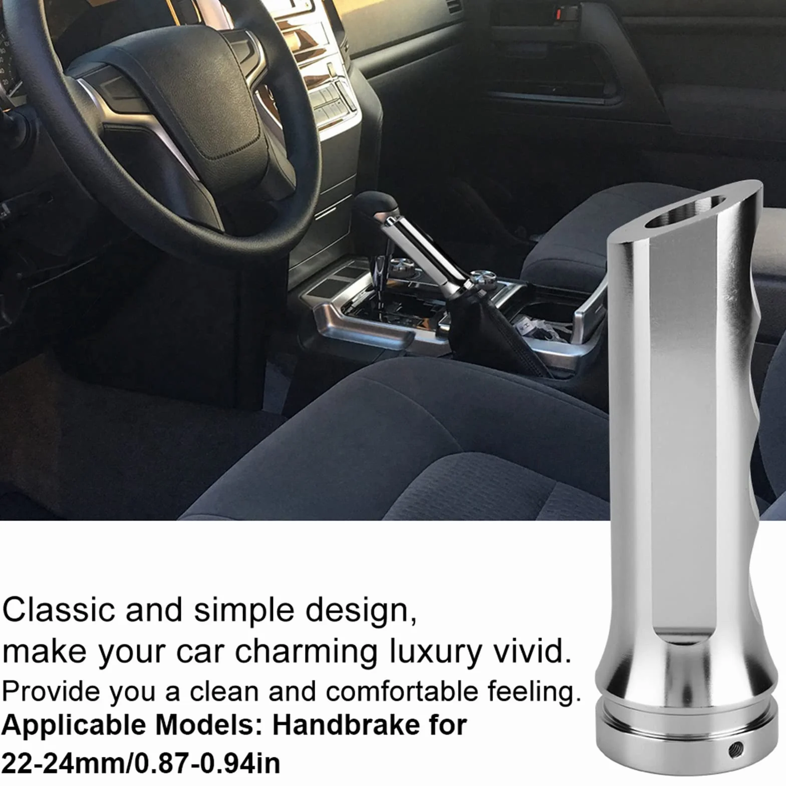 Universal Auto Car Aluminiowa Osłona Hamulca Ręcznego Osłona Uchwytu Hamulec Ręczny Tuleja Czerwona Modyfikacja Układu Hamulcowego (Srebro)