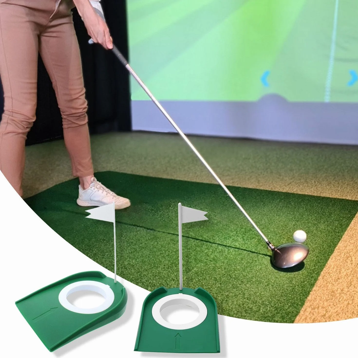 3-częściowy putter golfowy, wewnętrzna praktyka golfowa, pomoc do treningu golfowego, kryty mini gra golfowa, akcesoria do golfa