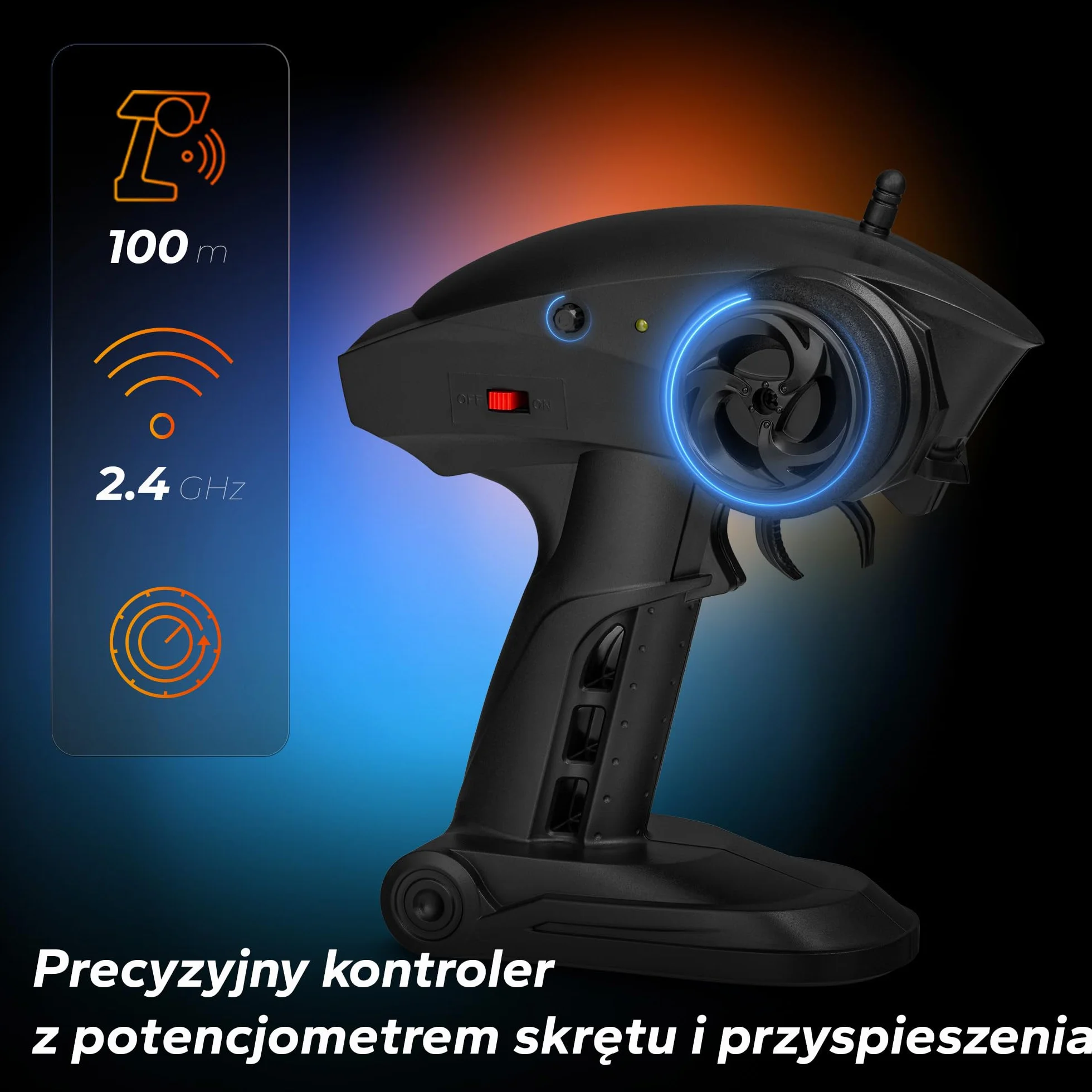 Overmax X-Monster Truck Zdalnie Sterowany Samochód RC 30 km/h 1:18, Zasięg do 100 m, Napęd 4x4, Amortyzatory Pilot, Jazda bez Ładowania 40 min, 2 Baterie 850 mAh dla Dzieci 14 +