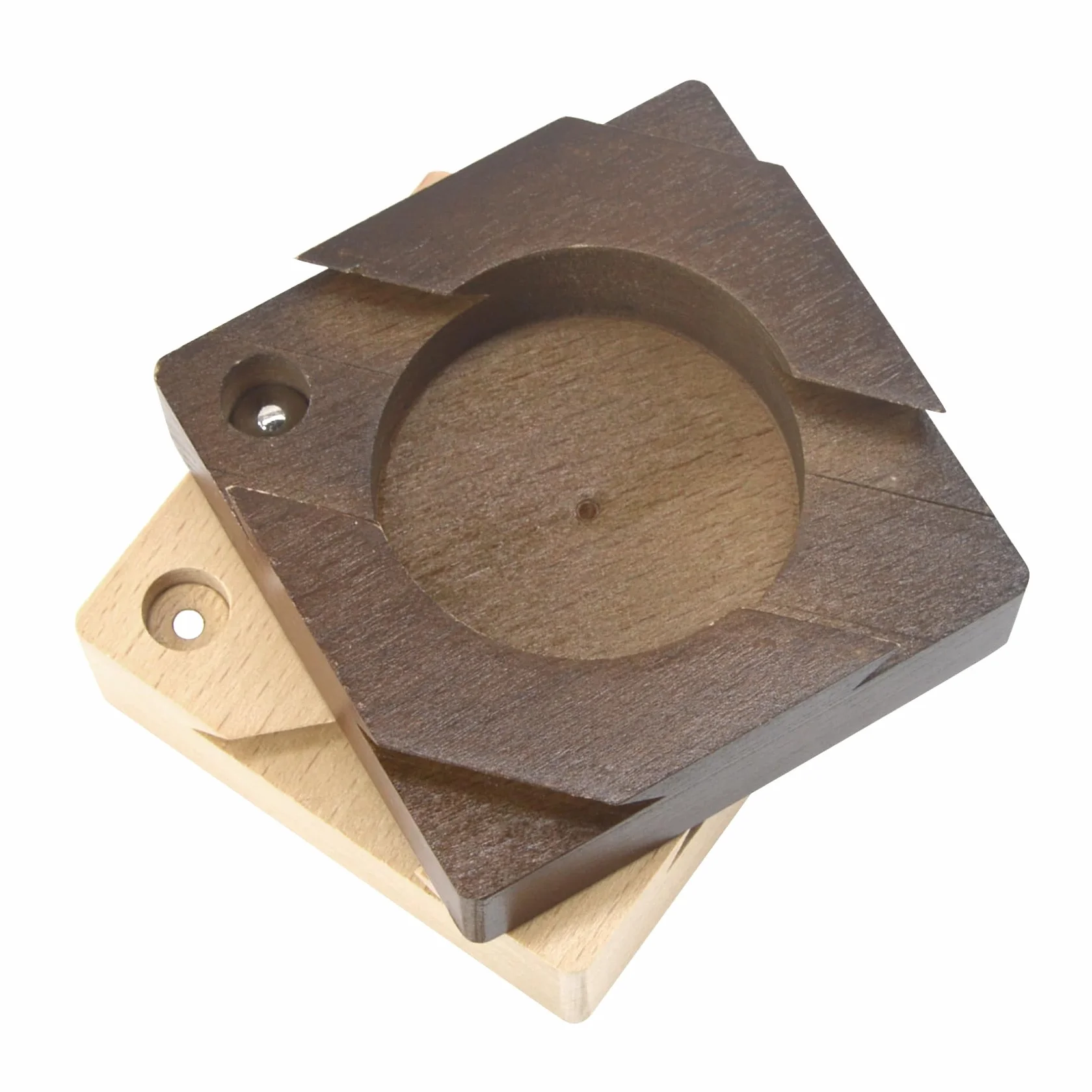 Impossible pudełko na jaskółczy ogon, drewniane puzzle 3D, magiczne szuflady, pudełko na biżuterię z sekretną przegródką, dla dorosłych (kolor brązowy)