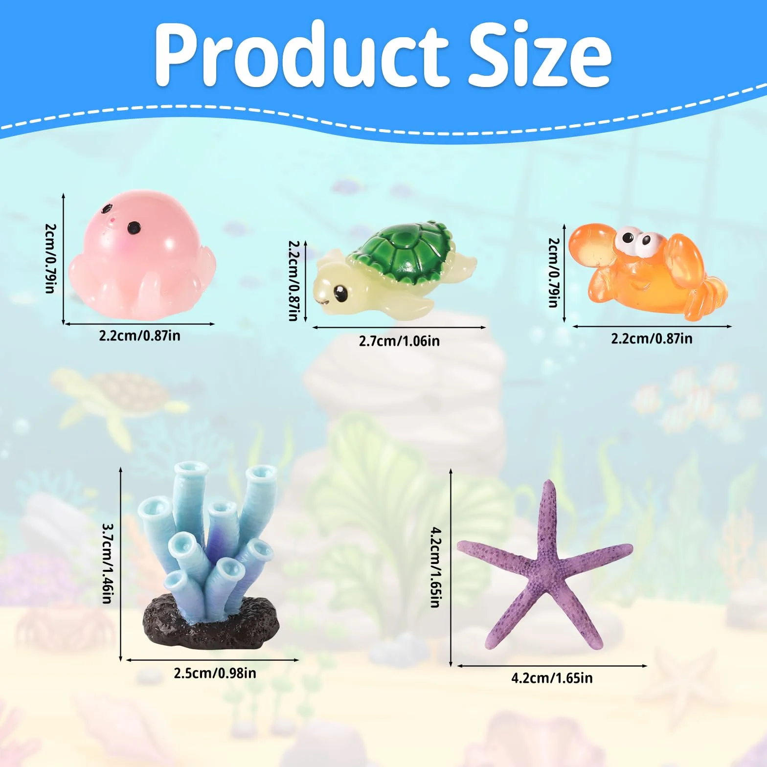 48szt Mini Zywiczne Zwierzeta Morskie, Mikrokrajobrazowe Ozdoby Zwierzece Mini Zywiczne Zwierzeta Oceaniczne Zywiczne Figurki Zwierzat Oceanicznych do Ogrodu Dekoracji Imprezy Akwarium