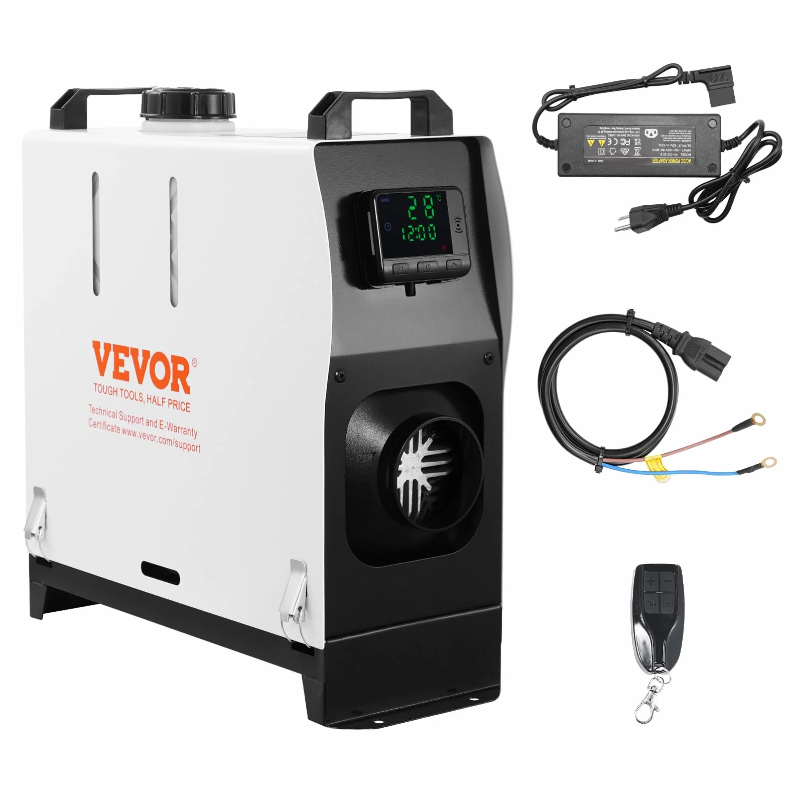 VEVOR All-in-one Diesel Heater 5-8kW Podgrzewacz powietrza na olej napędowy z pilotem LCD Przenośny
