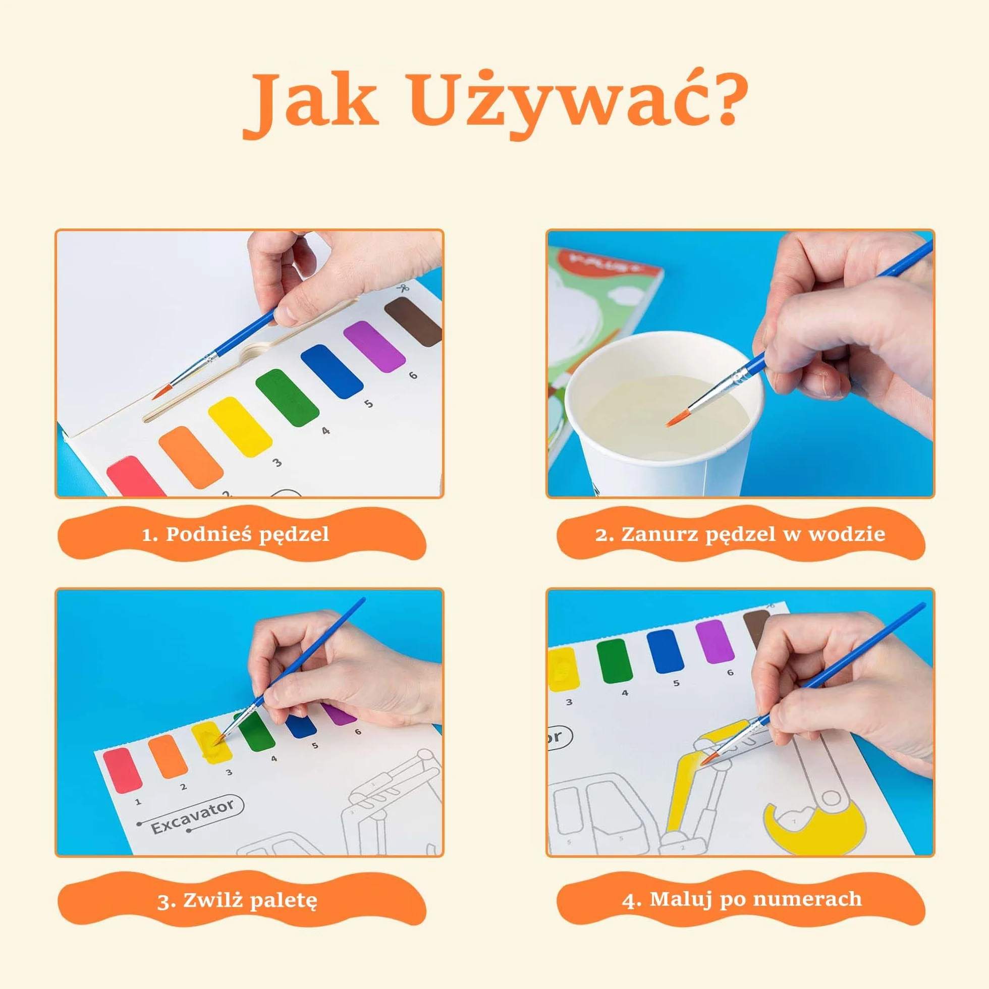 YPLUS Farba z wodą Książki dla małych dzieci, Papier do akwareli dla dzieci w wieku 1-3, 2-4 lat, Prezent do rysowania pędzlem - Ruch drogowy