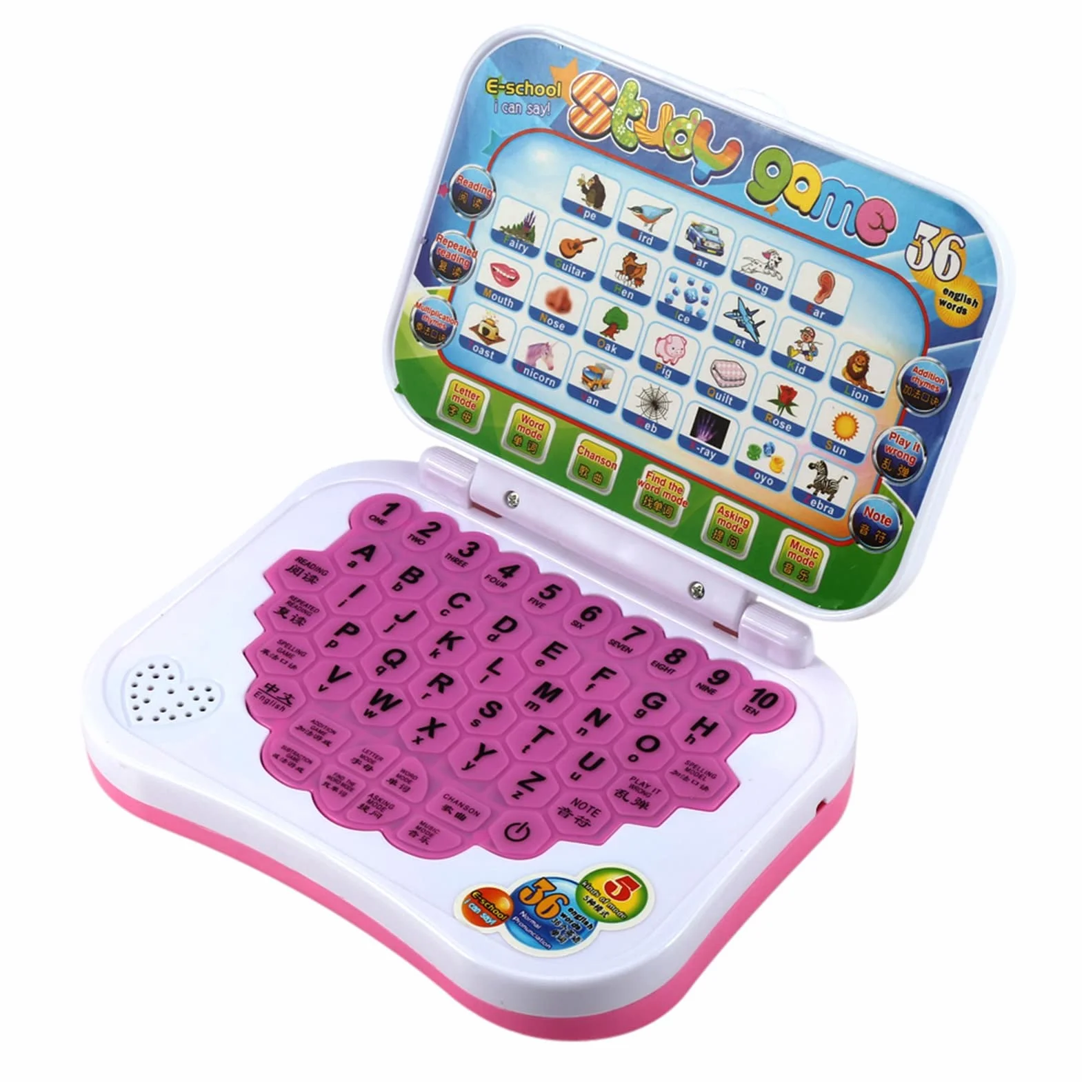 Dwujęzyczna zabawka edukacyjna na laptopa dla dzieci