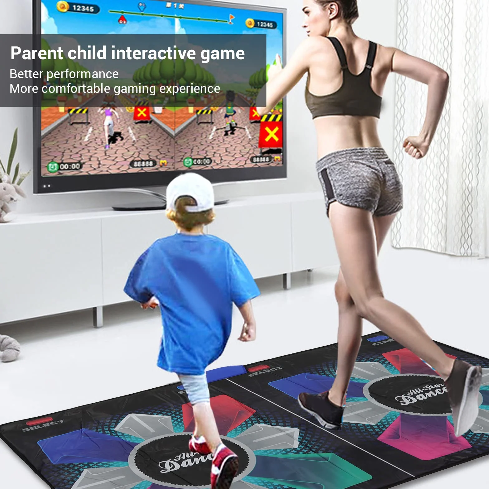 Mata do Tańca dla Dorosłych Dzieci, Muzyczna Elektroniczna Mata do Tańca do Telewizora, HDMI Bezprzewodowa Muzyczna Podwójna Mata do Tańca, Antypoślizgowa Podkładka do Tańca