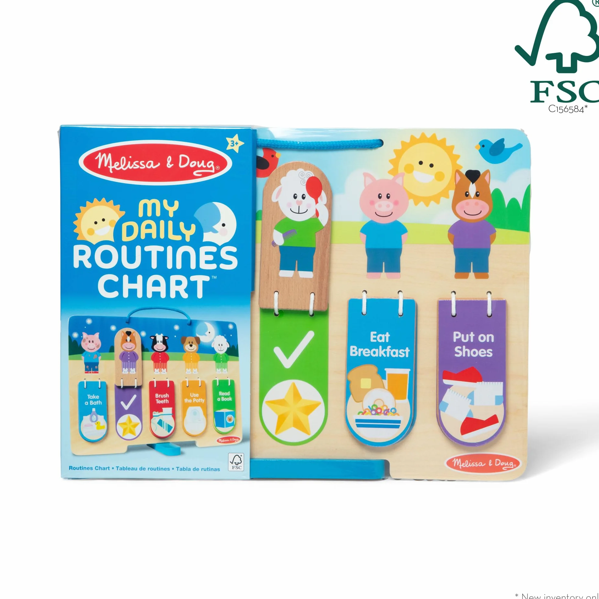Melissa & Doug Drewniana tabela moich codziennych rutyn dnia i nocy dla chłopców i dziewcząt 3+