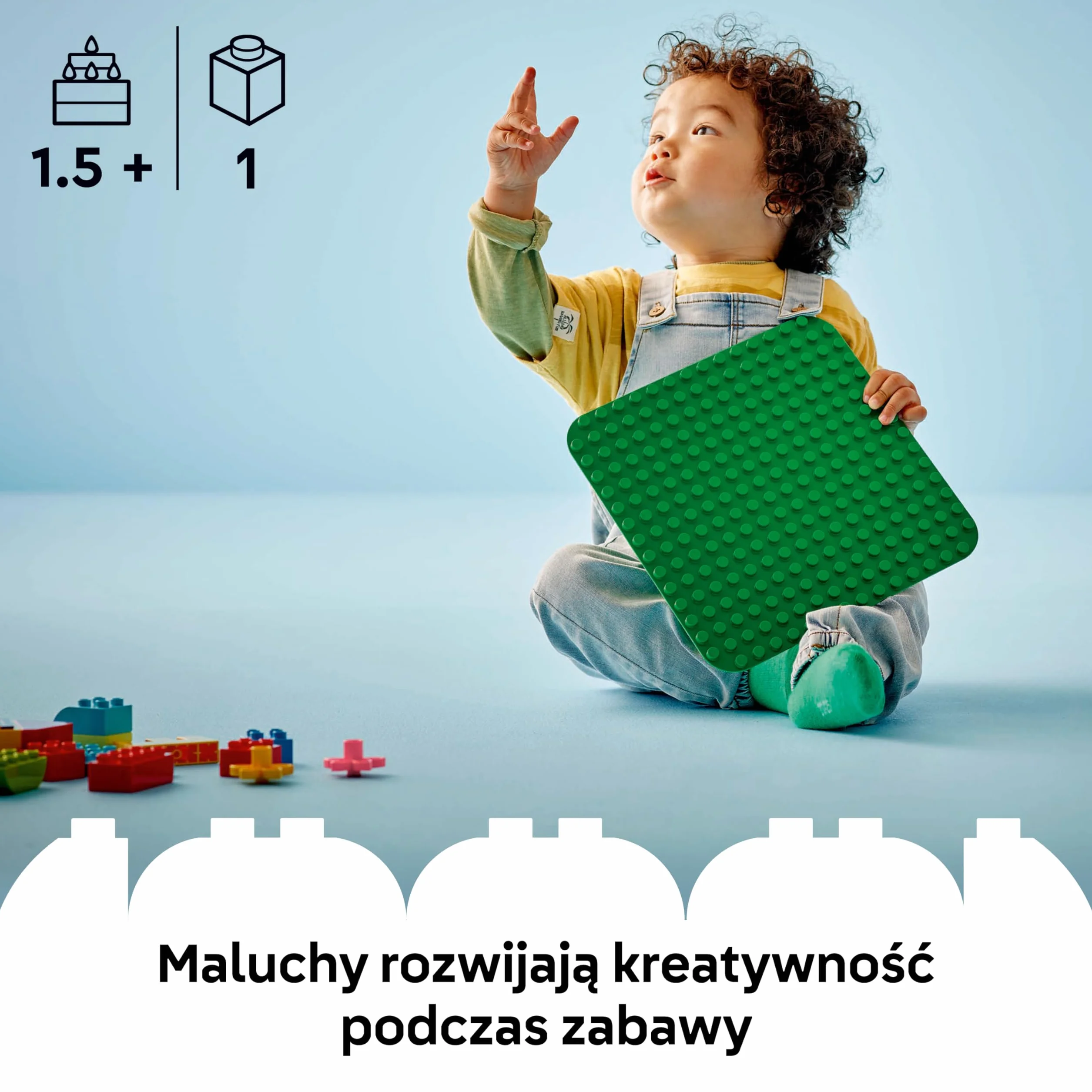LEGO DUPLO Zielona Płytka Konstrukcyjna, Kreatywna Zabawka dla Dziecka do Zbudowania, Podstawka do Klocków, Pomysł na Prezent dla Rocznego Dziecka, na Roczek, dla Chłopca i Dziewczynki, 10460