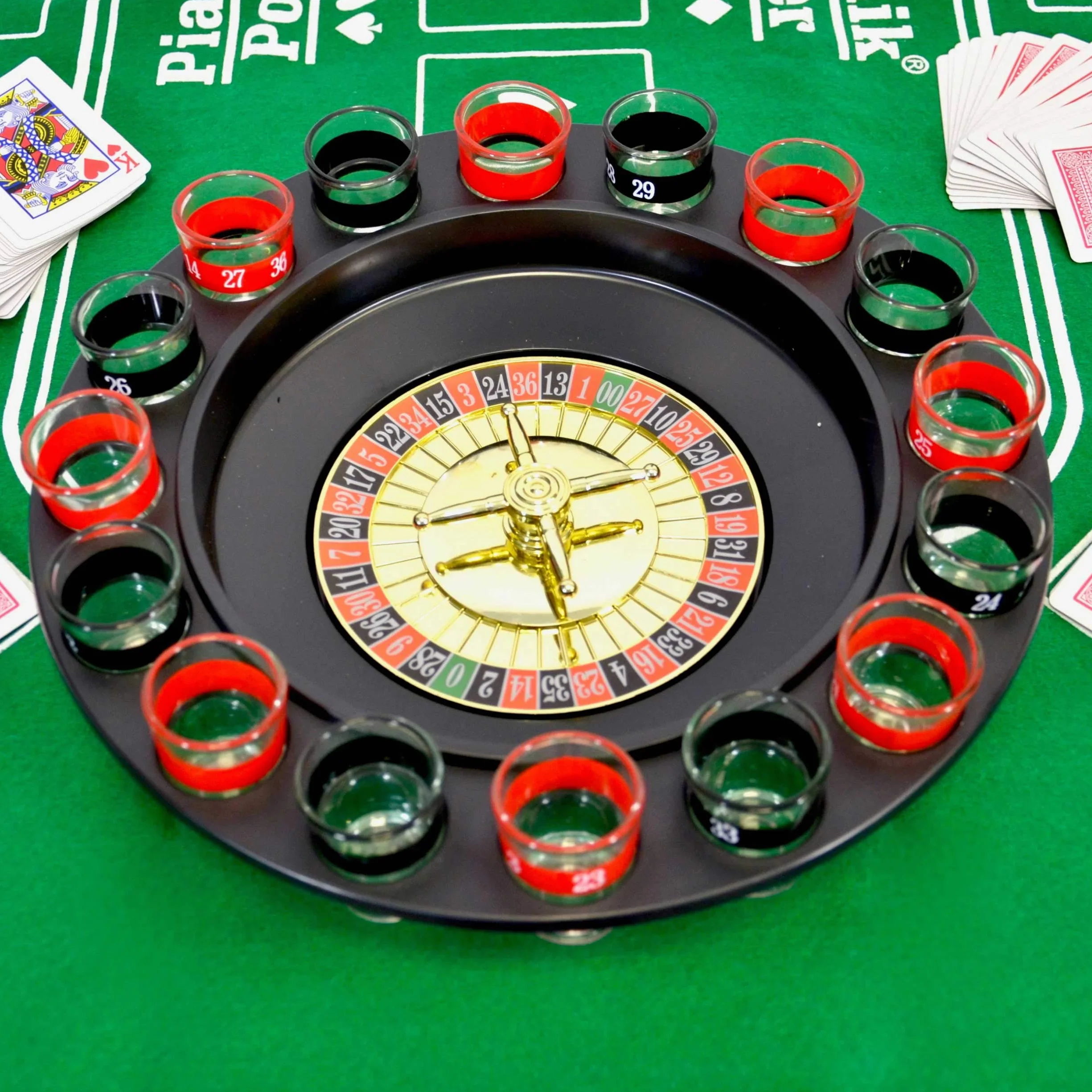 Toys4Boys Shot Roulette Drinking Game - gra do picia ruletki w zestawie 16 kieliszków do gry w kasyno impreza strzał ruletka - picie gry dla dorosłych i dla par