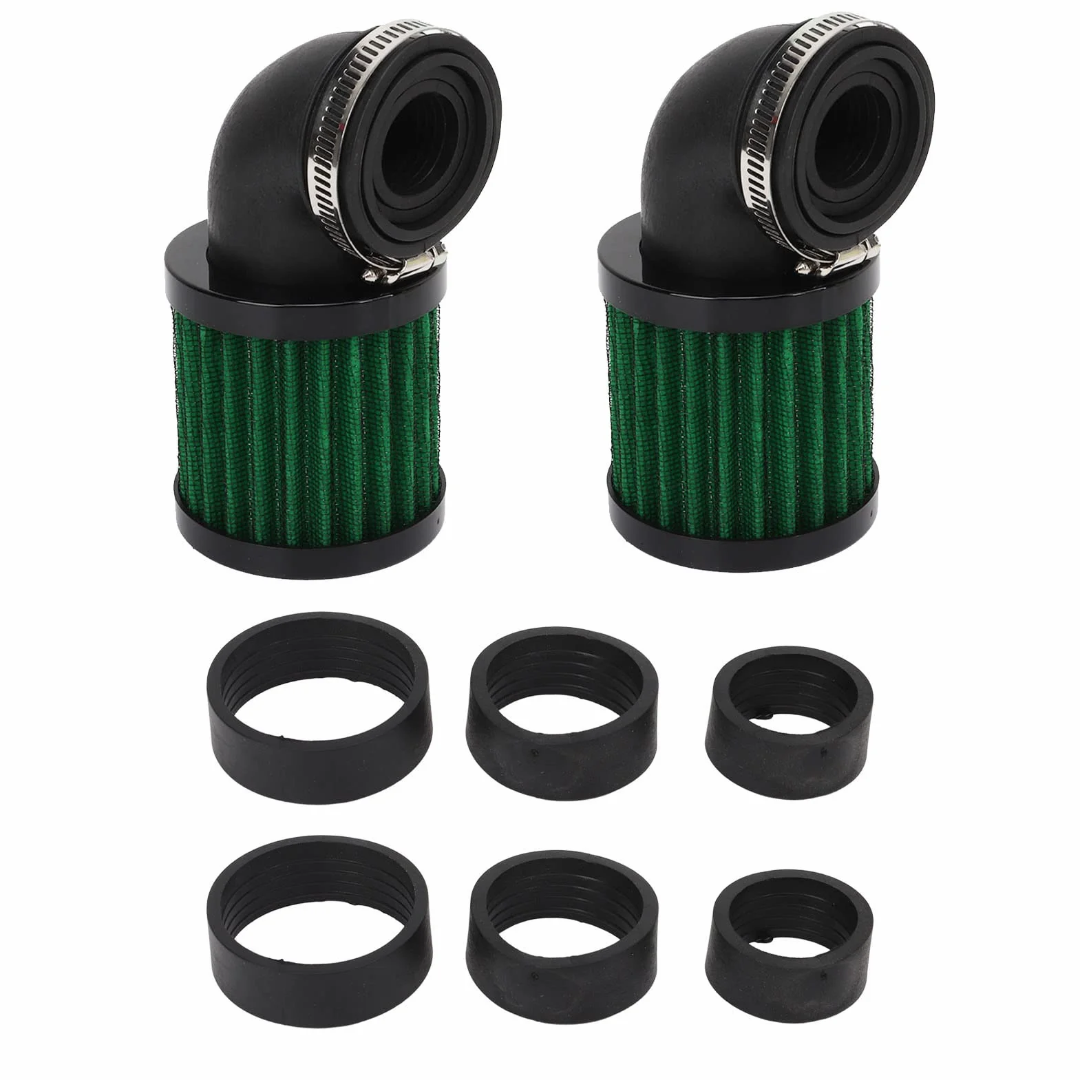 Filtr powietrza do motocykla, kąt 90 stopni, filtr zasysający powietrze, środek czyszczący 28 do 48 mm, uniwersalny do 50 70 90 125 motorowerów, skuterów, quadów, motocykli