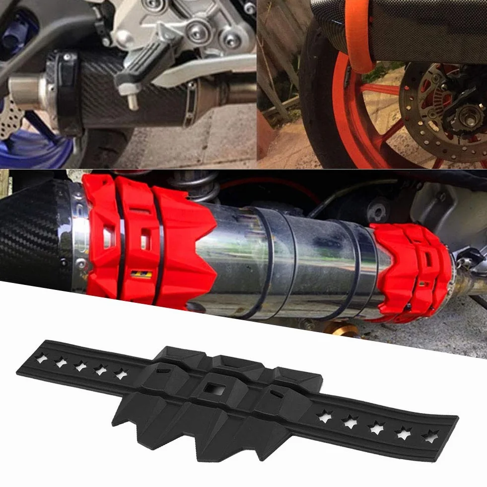 Pokrywa Ochronna Rury Wydechowej, Uniwersalna Osłona Rury Wydechowej Motocykla Akozon Anti-Hot (Czarny)