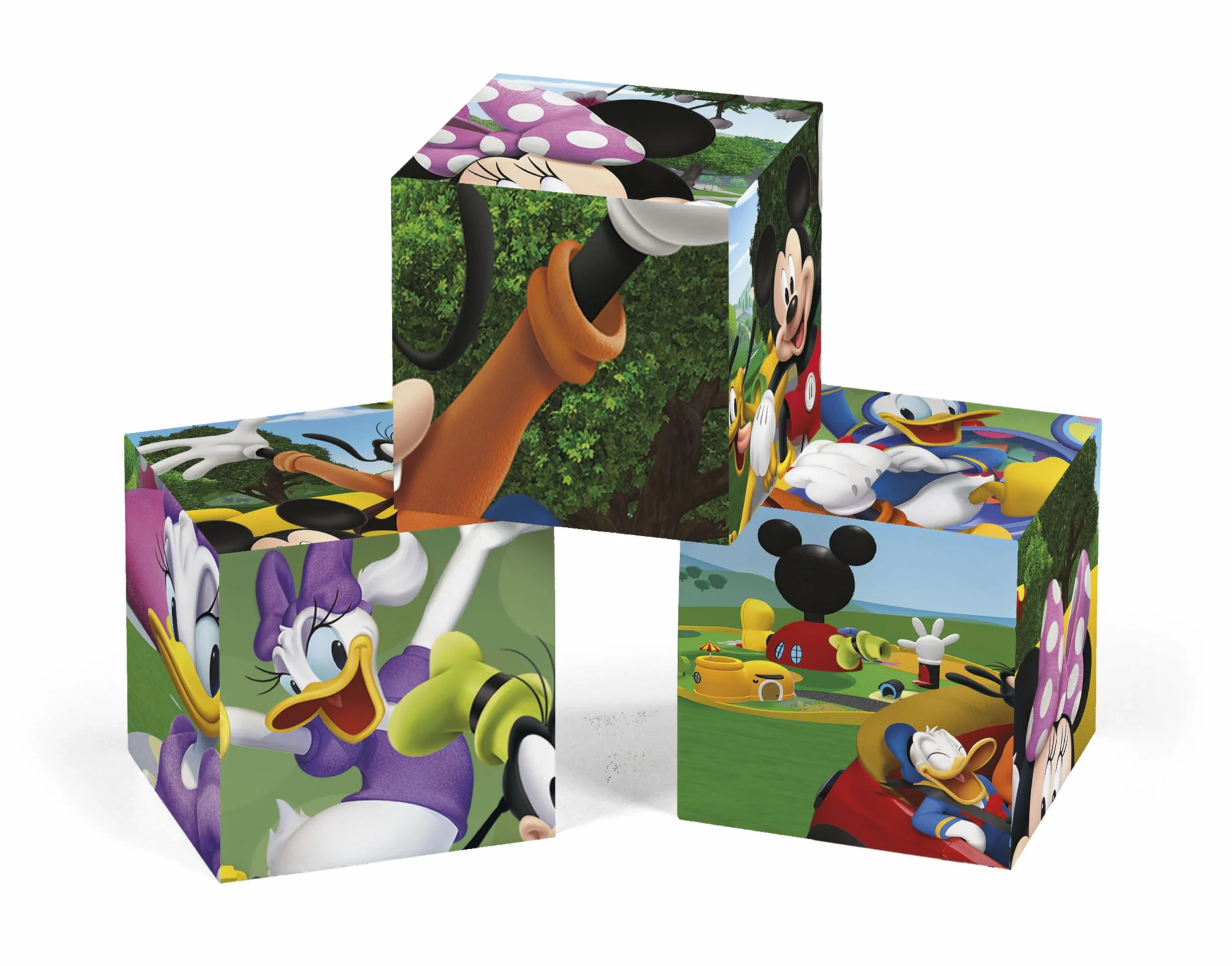 Clementoni Kostki Puzzle Myszka Miki 12 Kostek - 3 lata i więcej - Gra planszowa dla pierwszego wieku - Pomysł na prezent