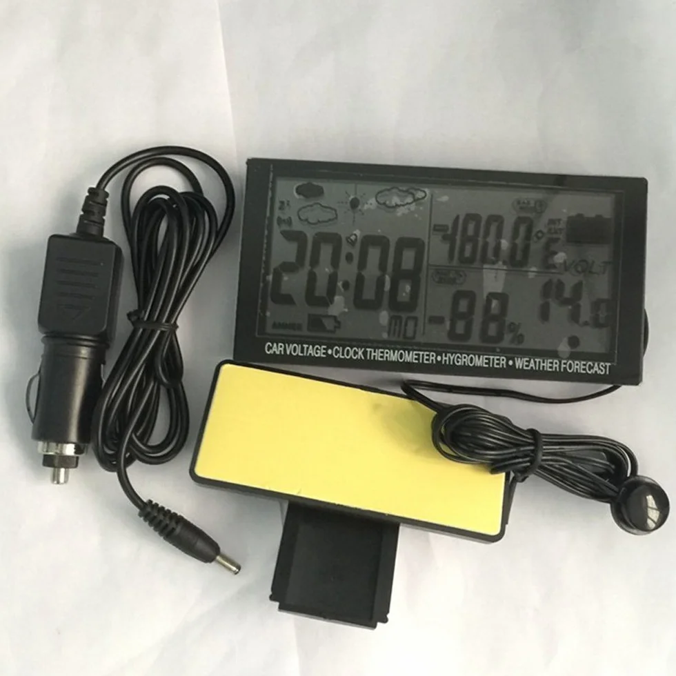 Cyfrowy termometr samochodowy higrometr 12 V LCD 1 4-calowy