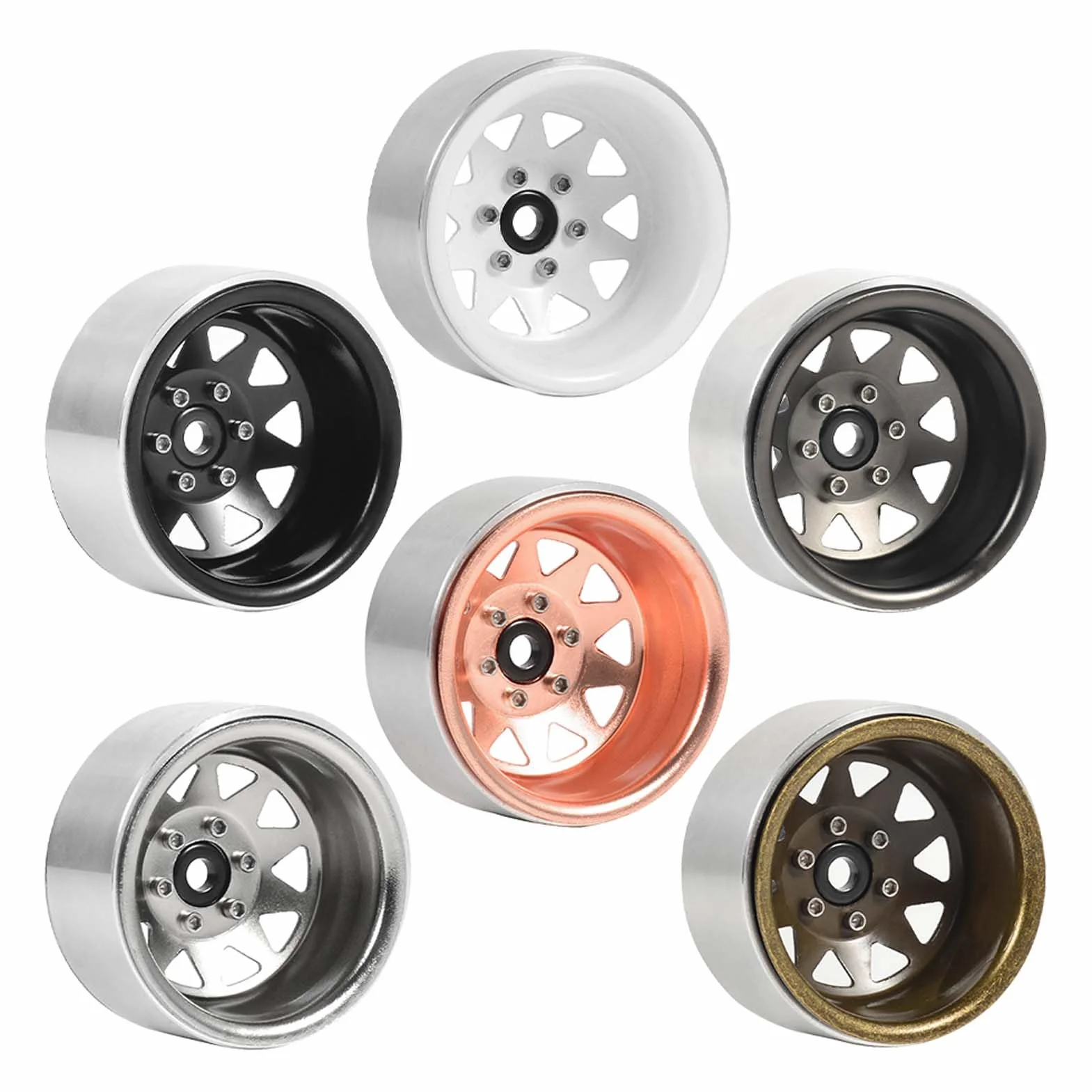 KEEDA Felgi Beadlock 1,9 cala -8,9 mm do SCX10 90046 AXI03007 TRX4 GEN7 GEN8 D90 1/10 RC Crawler Car brązowy