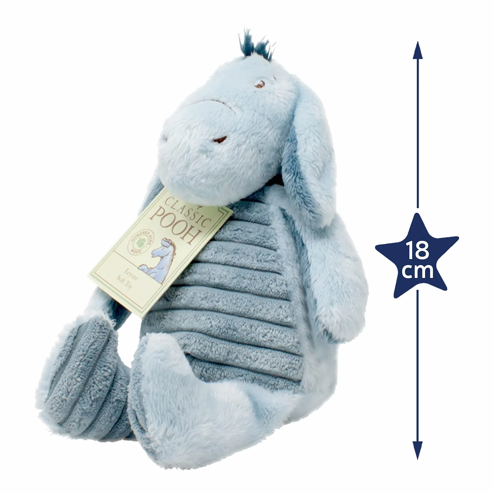 Classic Winnie the Pooh & Friends - Eeyore - Cuddly Donkey - Great as Gift for Newborn Baby, Children and Toddlers - Soft Toy by Rainbow Designs