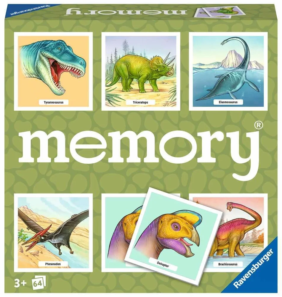 Ravensburger memory® Dinosaurier - 20924 - der Spieleklassiker für Dino-Fans, Merkspiel für 2-8 Spieler ab 3 Jahren