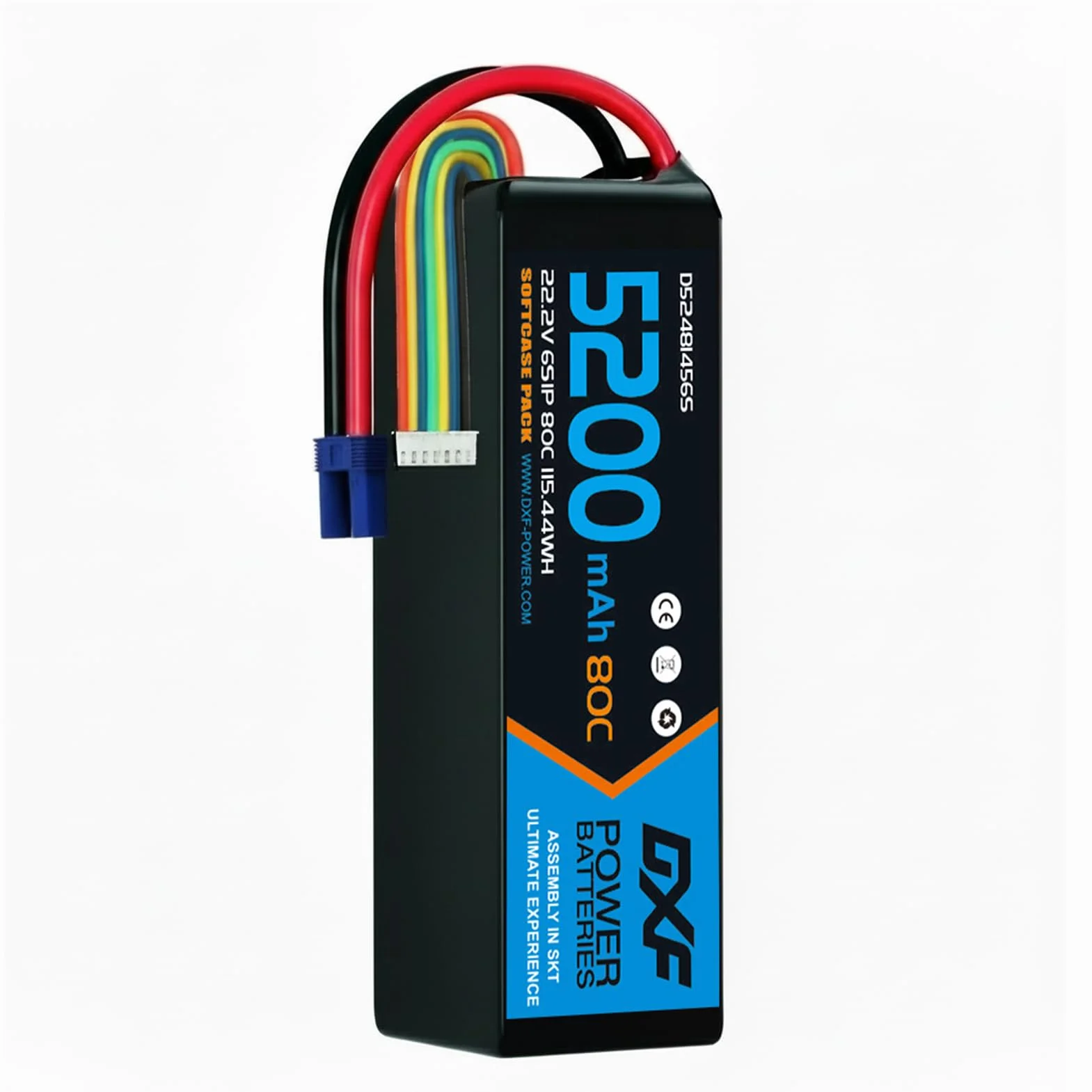 DXF 6S Lipo akumulator 22,2V 80C 5200mAh RC akumulator z wtyczką EC5 do RC Car RC Ciężarówka RC samochód ciężarowy Helicopter RC Hobby