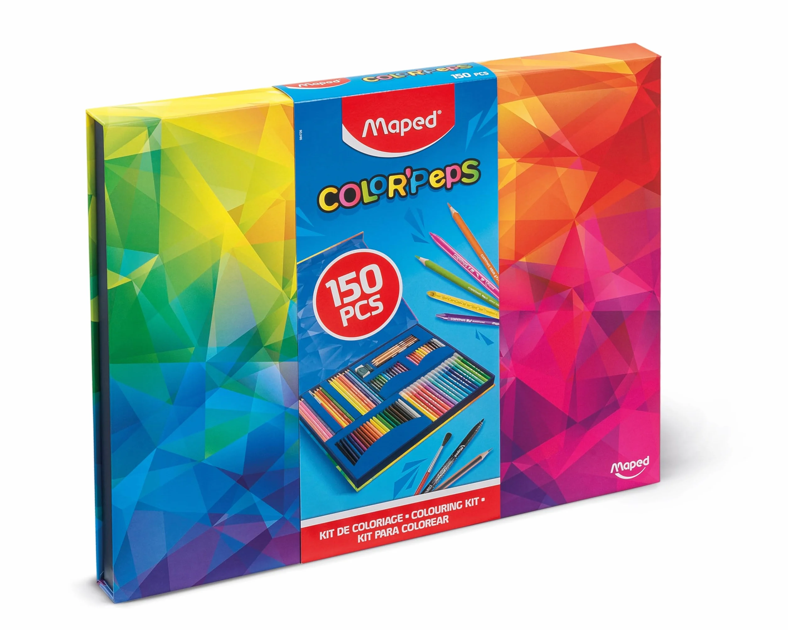 Maped - Materiały szkolne - 150-częściowy zestaw do kolorowania - Kolekcja Color'Peps Infinity - Przenośny futerał - Zawiera wiele przydatnych do kolorowania - 10 razy dłużej - Duży asortyment kolorów
