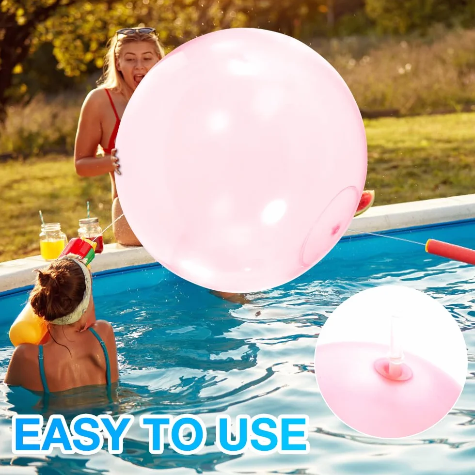 Bubble Ball, 2 sztuki, 120 cm, przezroczysty balon do skakania, nadmuchiwana piłka wodna, odporne na rozdarcia
